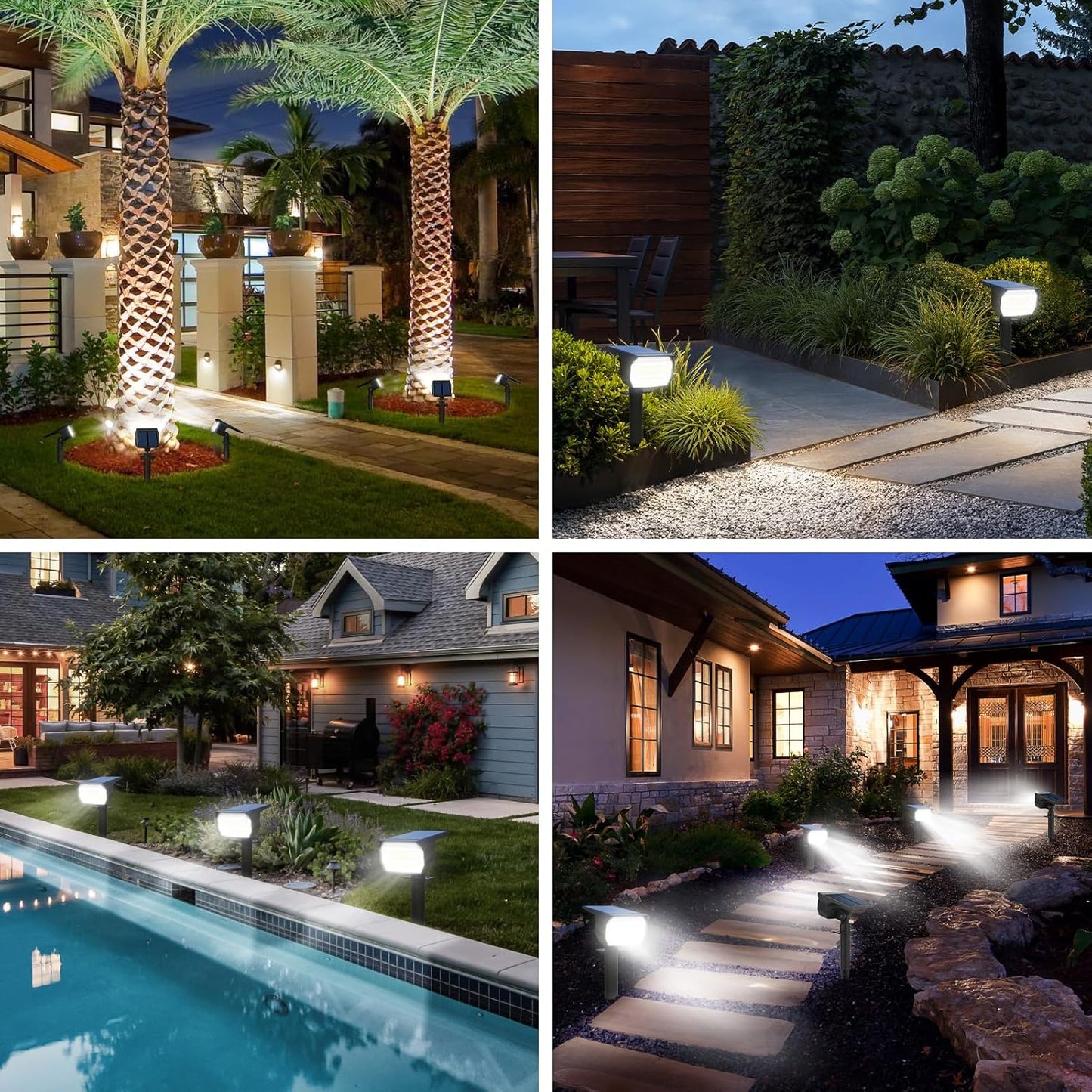 nipify Solar Spot Lights Outdoor Motion Sensor with 3 Modes, [ 12 Pack/56 LED ] Solar Spotlights Outdoor Waterproof 2-in-1 Auto On/Off Landscape Lighting for Outside Yard Wall Garden Path,Cool White