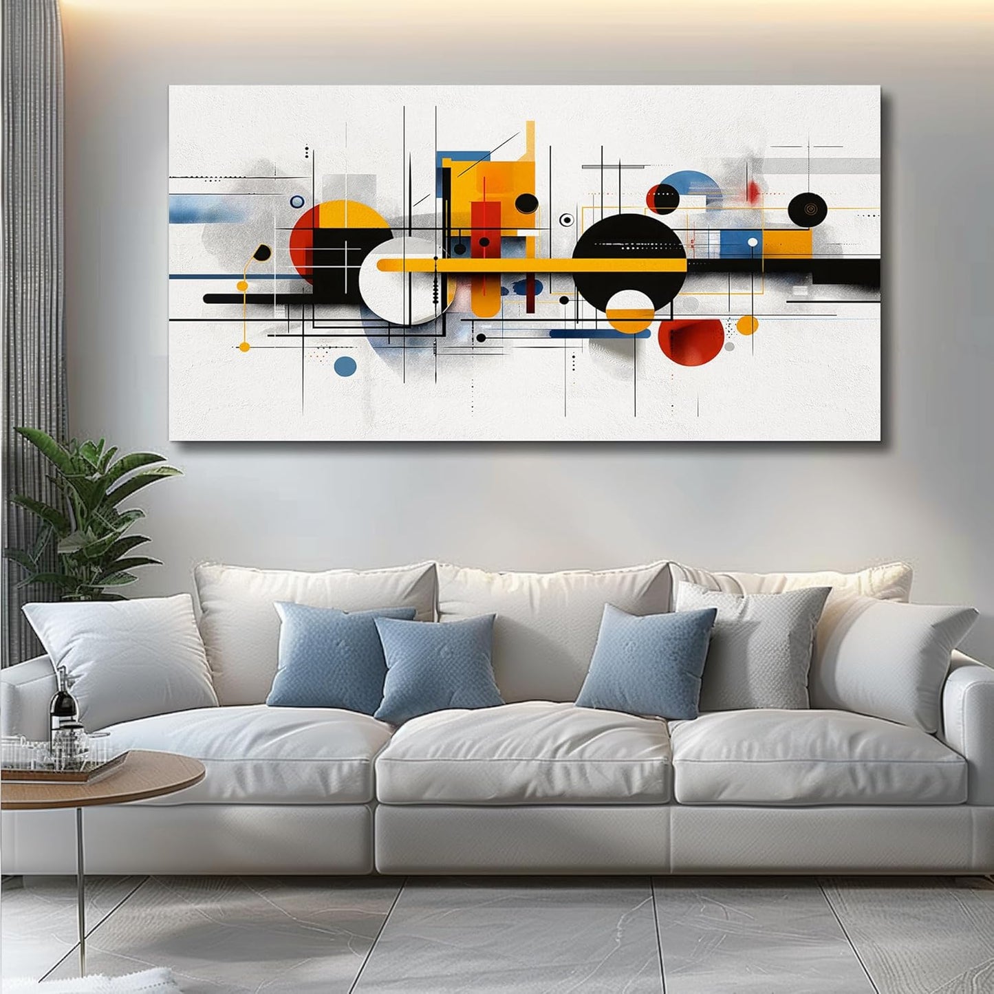 Large Wall Decor for Living Room Canvas Wall Art for Office Wall Decorations for Bedroom Color Line Painting Artwork Room Home Decor 24x48 in