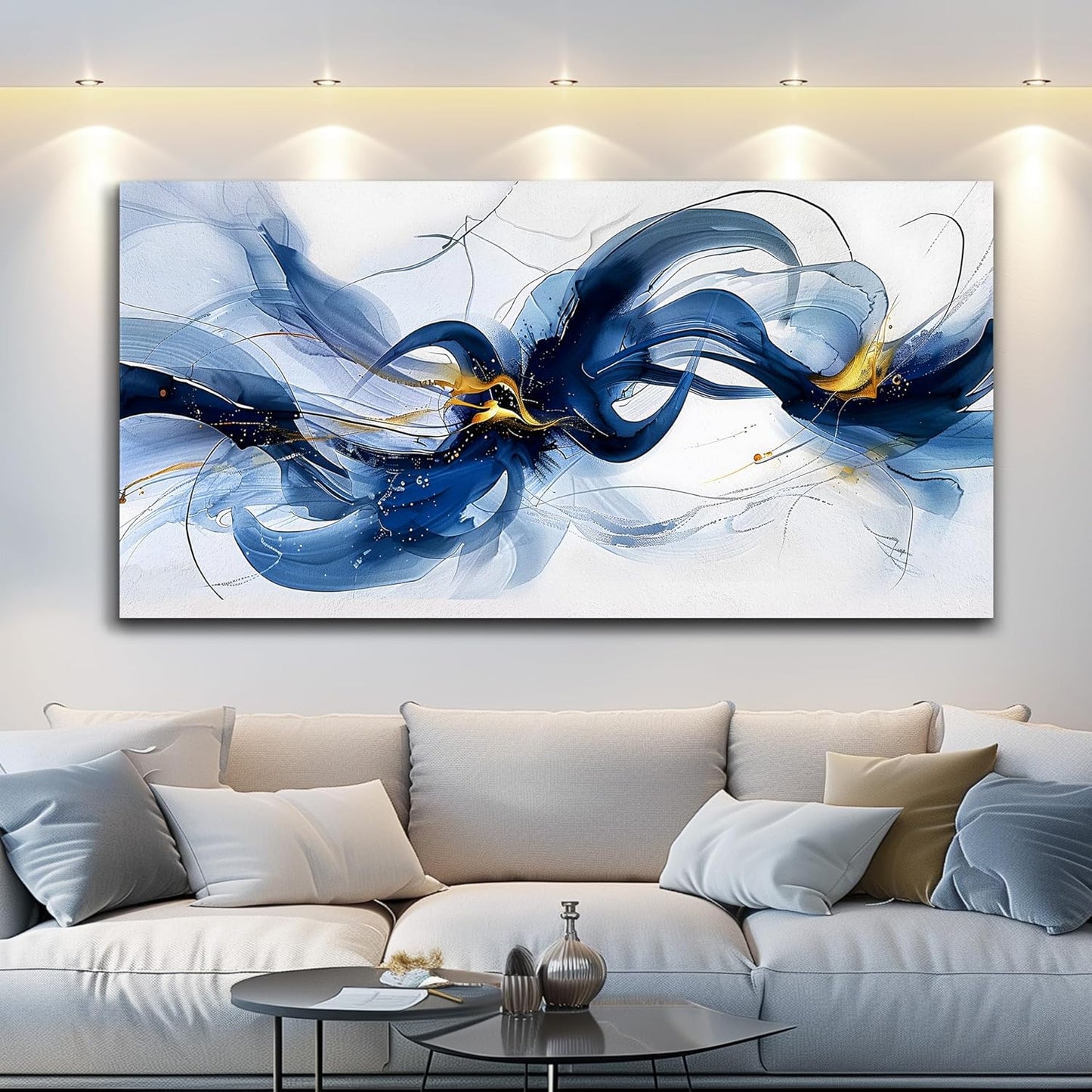 FUHAIHUA Canvas Wall Art For Living Room Large Wall Decor For Office Bedroom Decorations Abstract Ink Painting Artwork Room Wall Mural Aesthetic Home Decor 30x60 In