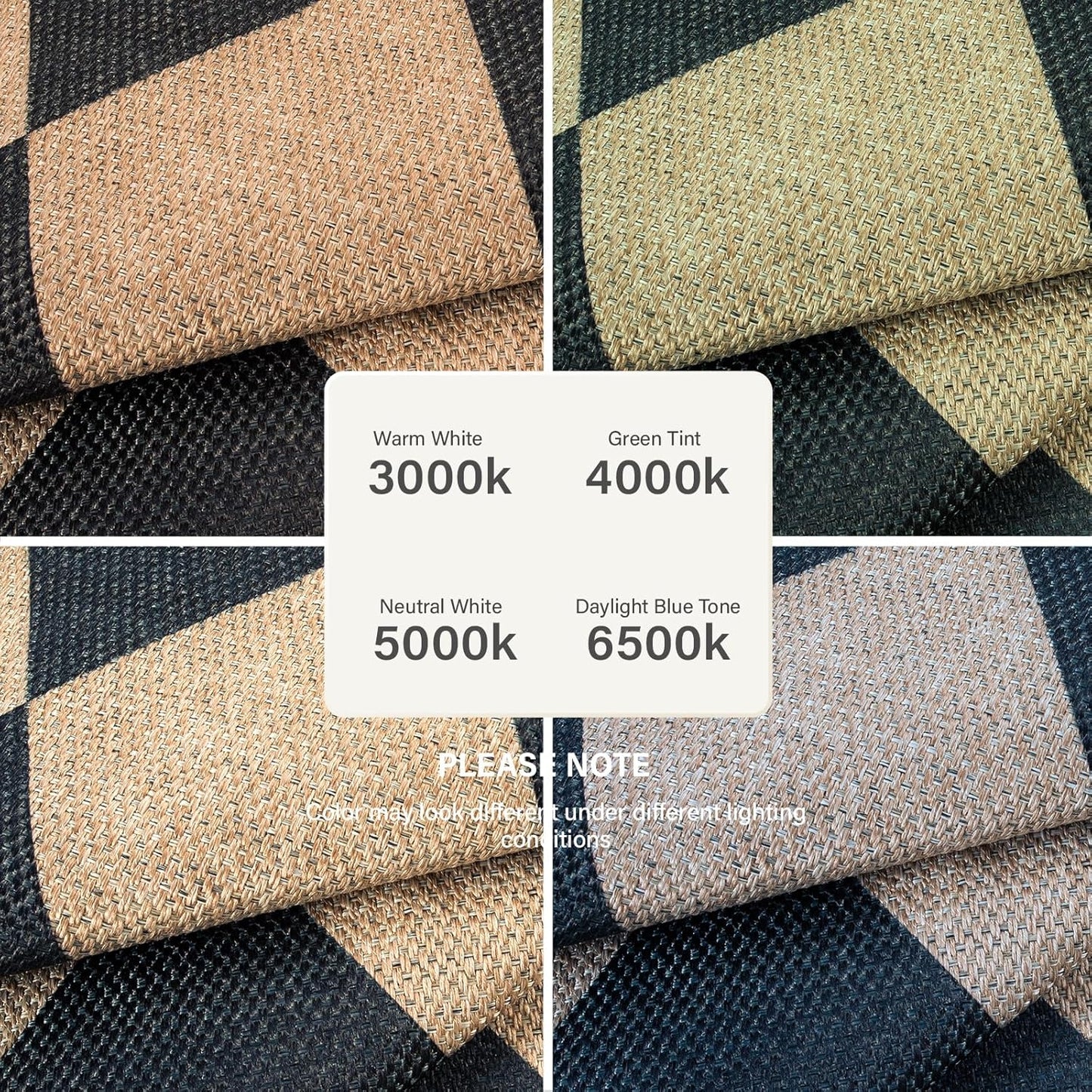 Lahome Checkered Round Rugs 6ft, Washable Easy Jute Circle Patio Rug Indoor Outdoor Rugs for Living Room, Farmhouse Natural Round Area Rug Contemporary Carpet for Entryway Backyard