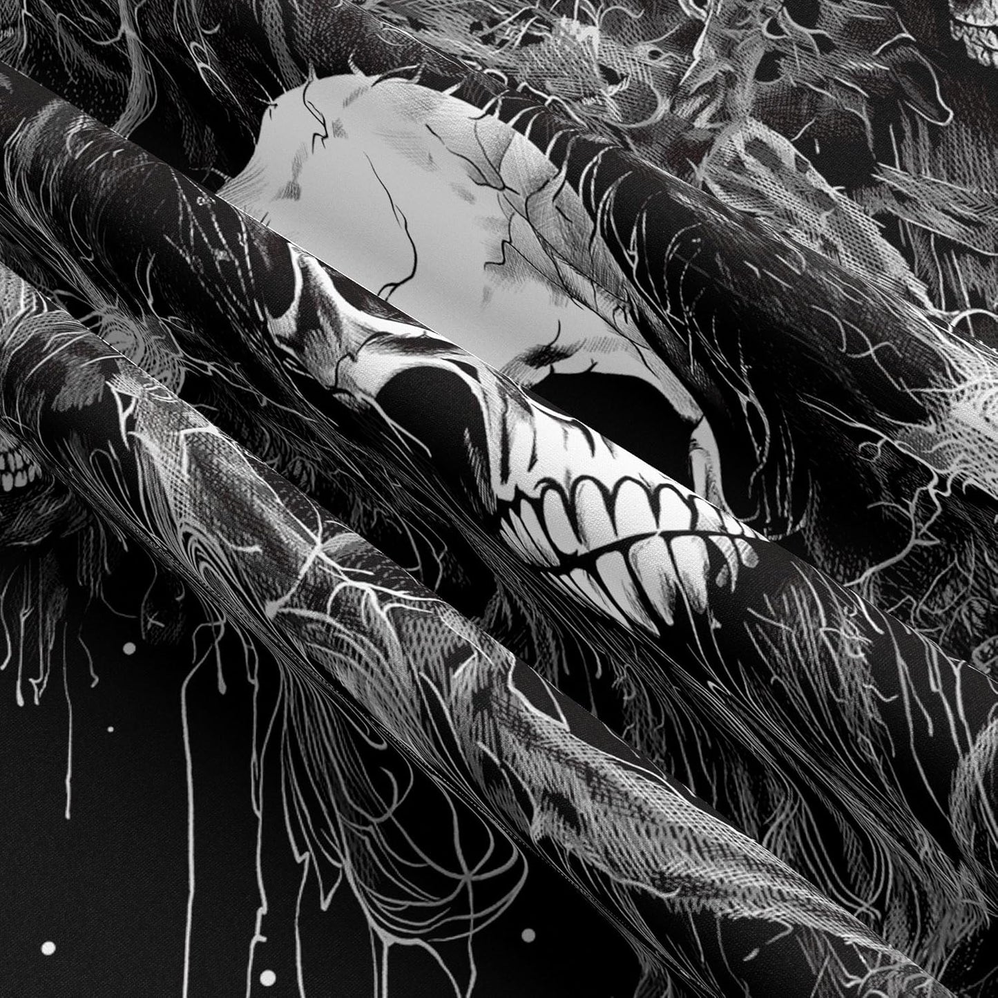 Tapzen Gothic Black and White Tapestry Wall Hanging - Dark Skeleton Horror Aesthetic for Bedroom, Living Room, Dorm (60 x 50 inches)