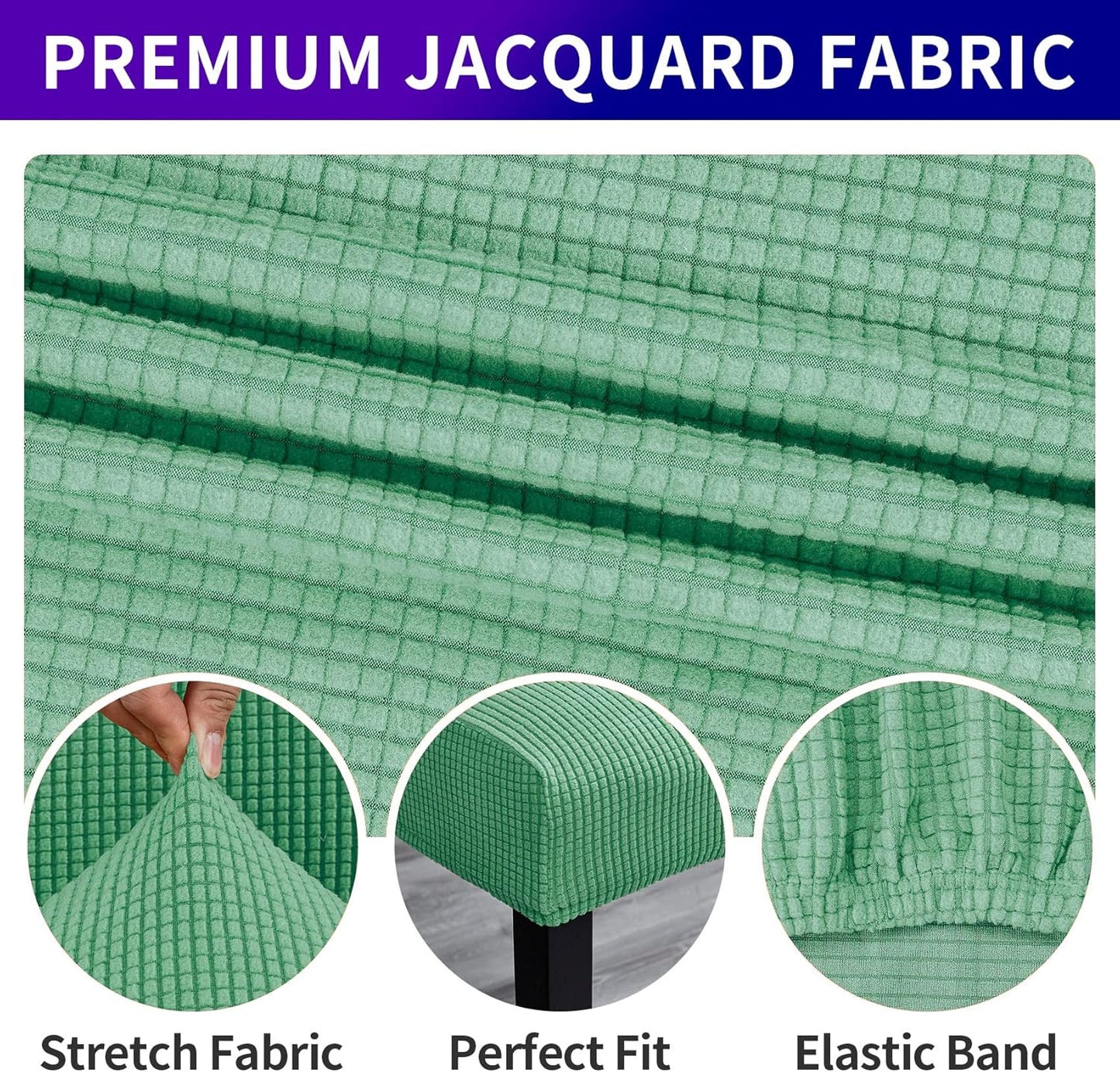 Howhic Chair Covers for Dining Room Set of 2, Stretchy Dining Chair Covers, Textured Jacquard Kitchen Chair Slipcovers, Classy Decor for Home and Banquet (Sage, 2 Pack)