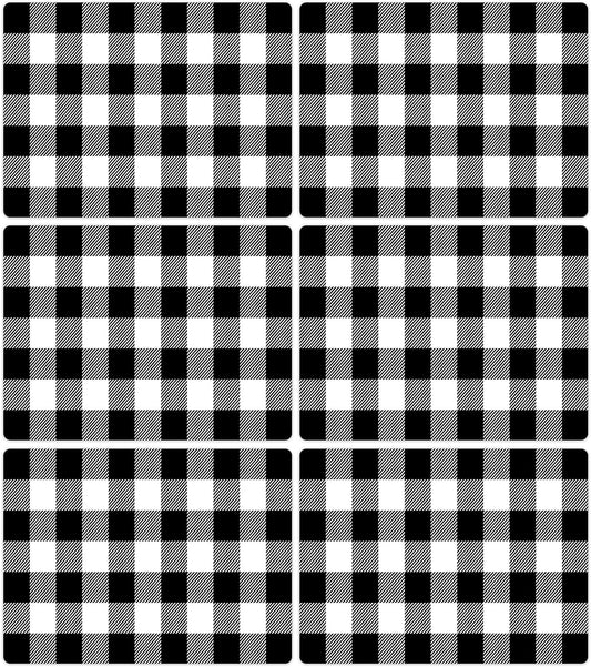Black and White Plastic Placemats Set of 6 Check Plaid Table Mats Black Buffalo Plaid Place Mats Wipe Clean Washable Table Placemats for Indoor Outdoor Heat Resistant Kitchen Dining Table