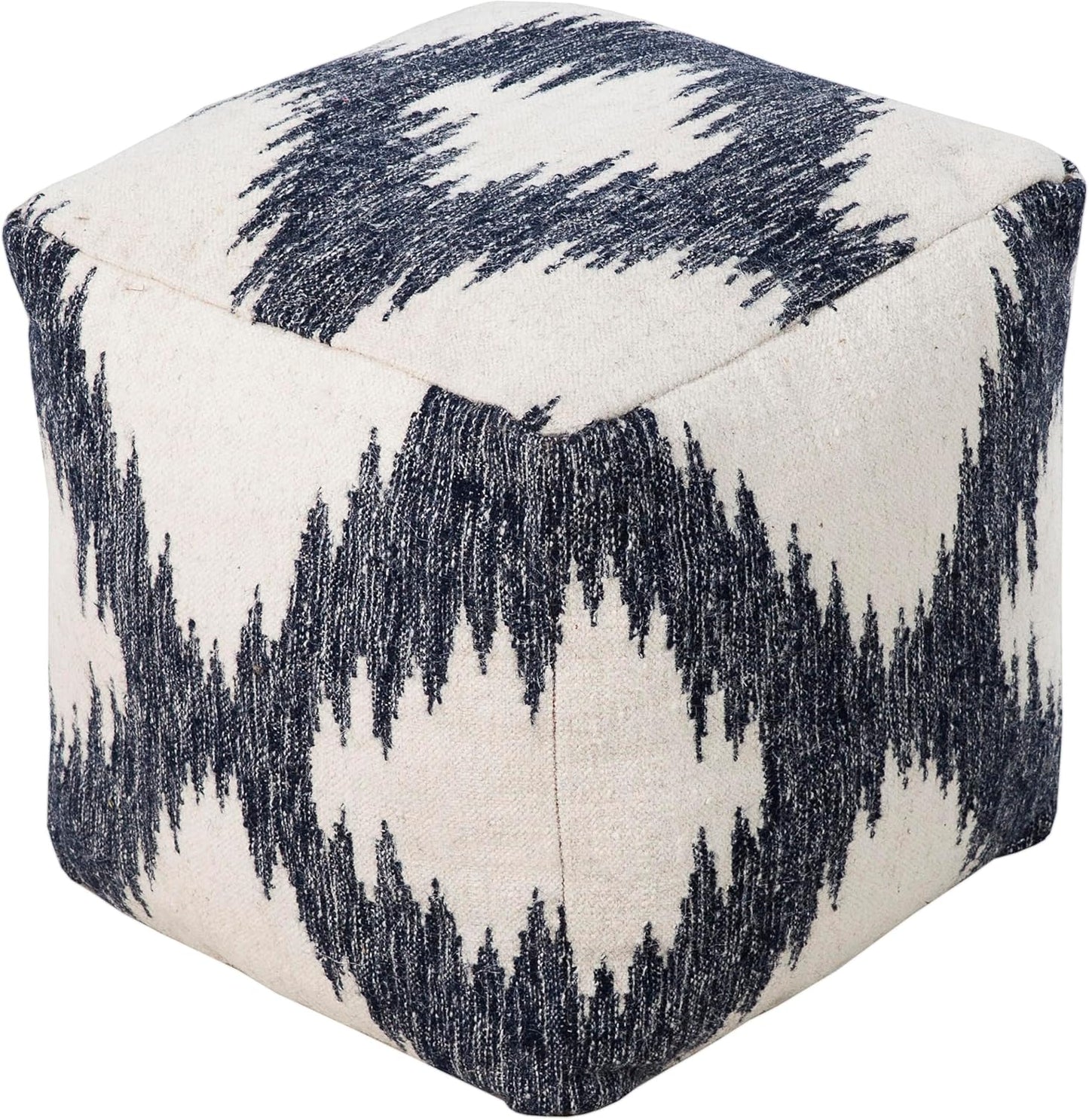 Mark&Day Pouf Ottoman, Grobriedenthal Modern Navy Cube Pouf Foot Rest for Living Room, Bedroom and Boho Home Decor (18"x18"x18")