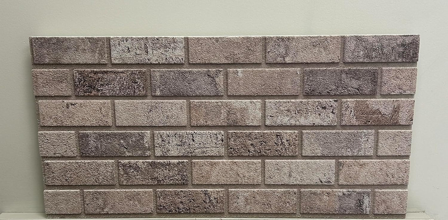 Dundee Deco 3D Wall Panels Faux Brick - Cladding Red Brown Grey Stone Look Wall Paneling, Styrofoam, Sample, Size 10 x 10 in.