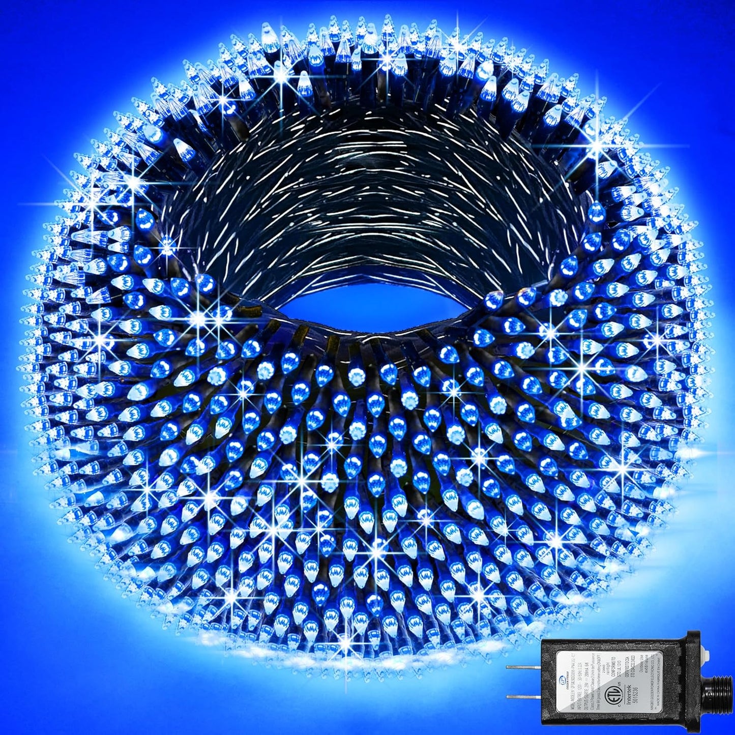 750 LED 240FT Christmas Lights Outdoor,12 Lighting Modes Christmas String Lights with Timer, Dimmable BlueLED StringLightsWaterproof for Yard Tree Wedding Party Holiday Decor Blue