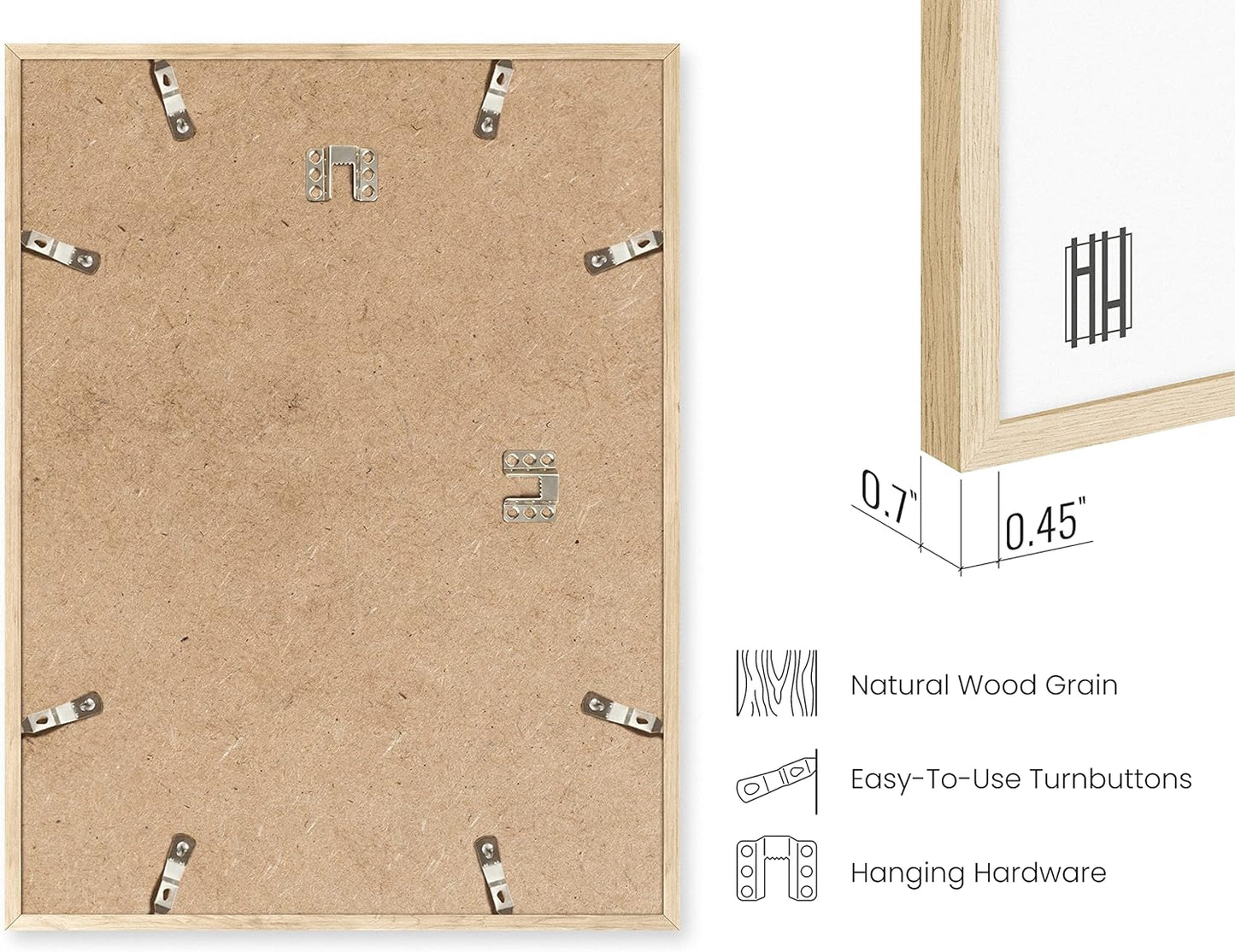 Haus and Hues 24x36 Natural Oak Wood Picture Frames Set of 25 - Premium Bulk Picture Frames 24x36 Bundle - Elegant Gallery Wall Frame Set for Posters, Art Display - Ideal for Wall Decor in Home &