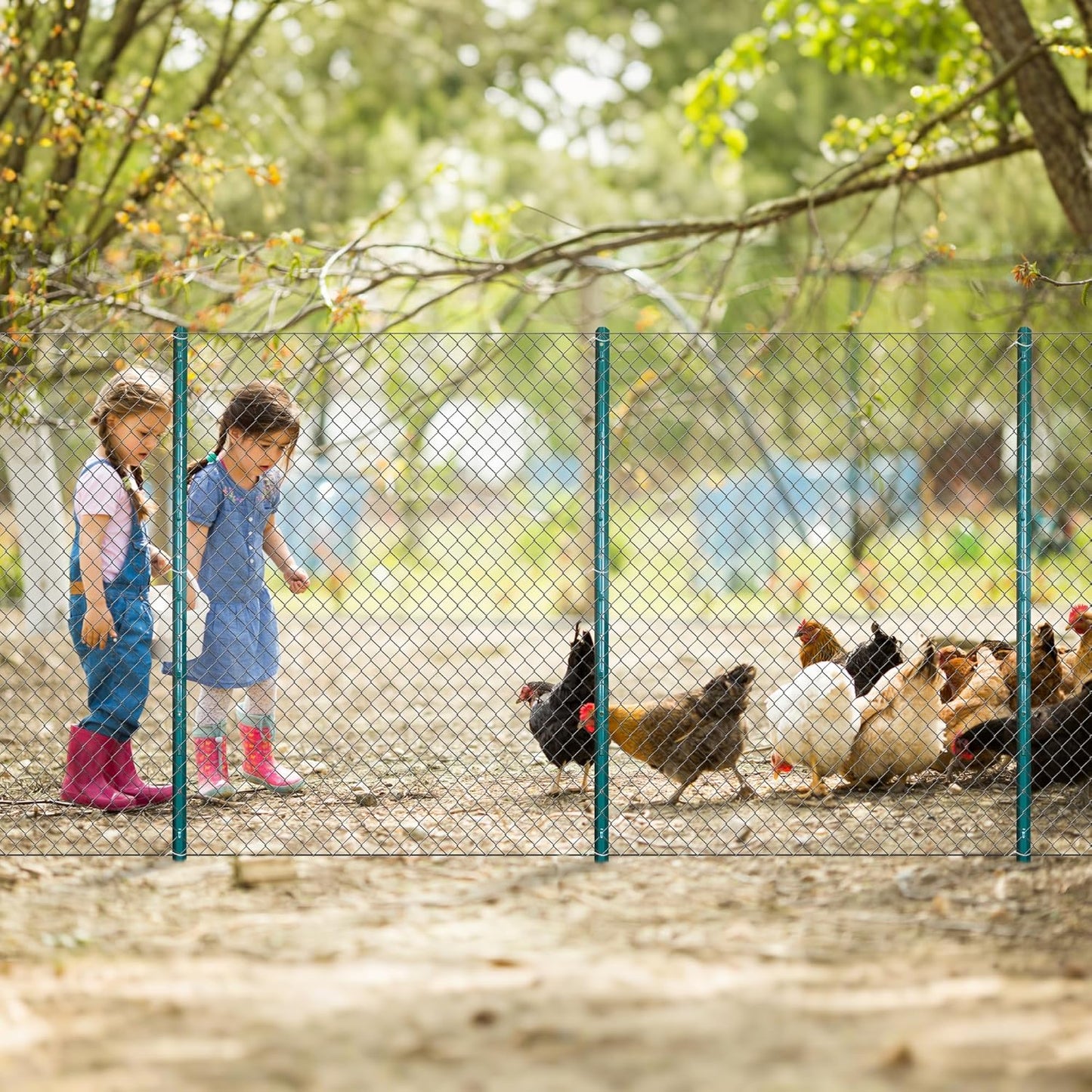 ARIFARO Fence Posts 4.8 Feet Sturdy Duty Metal Fencing Poles, Pack of 10, No Dig Garden U Post for Wire Fencing Steel Post for Yard, Outdoor Wire