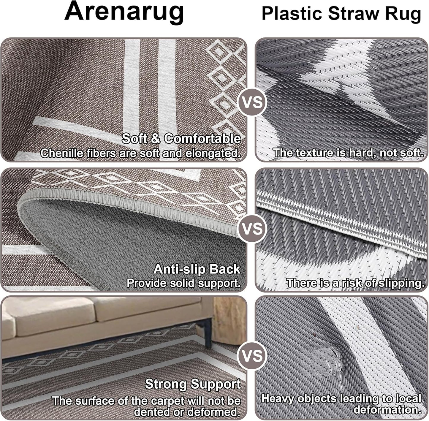 Outdoor Patio Rug, Outside Rectangular Carpet, Moroccan Geometric Rugs, Washable Large Indoor Outdoor Rug 8x10 Mats for RV, Picnic, Backyard, Deck, Balcony, Porch, Beach