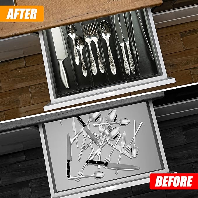 Kitchen Silverware Drawer Organizer and Storage Kitchen Gadgets Best Sellers 2025 First Apartment Essentials New Home Must Haves Things Stuff Accessories House Warming Housewarming Hostess Host Gifts