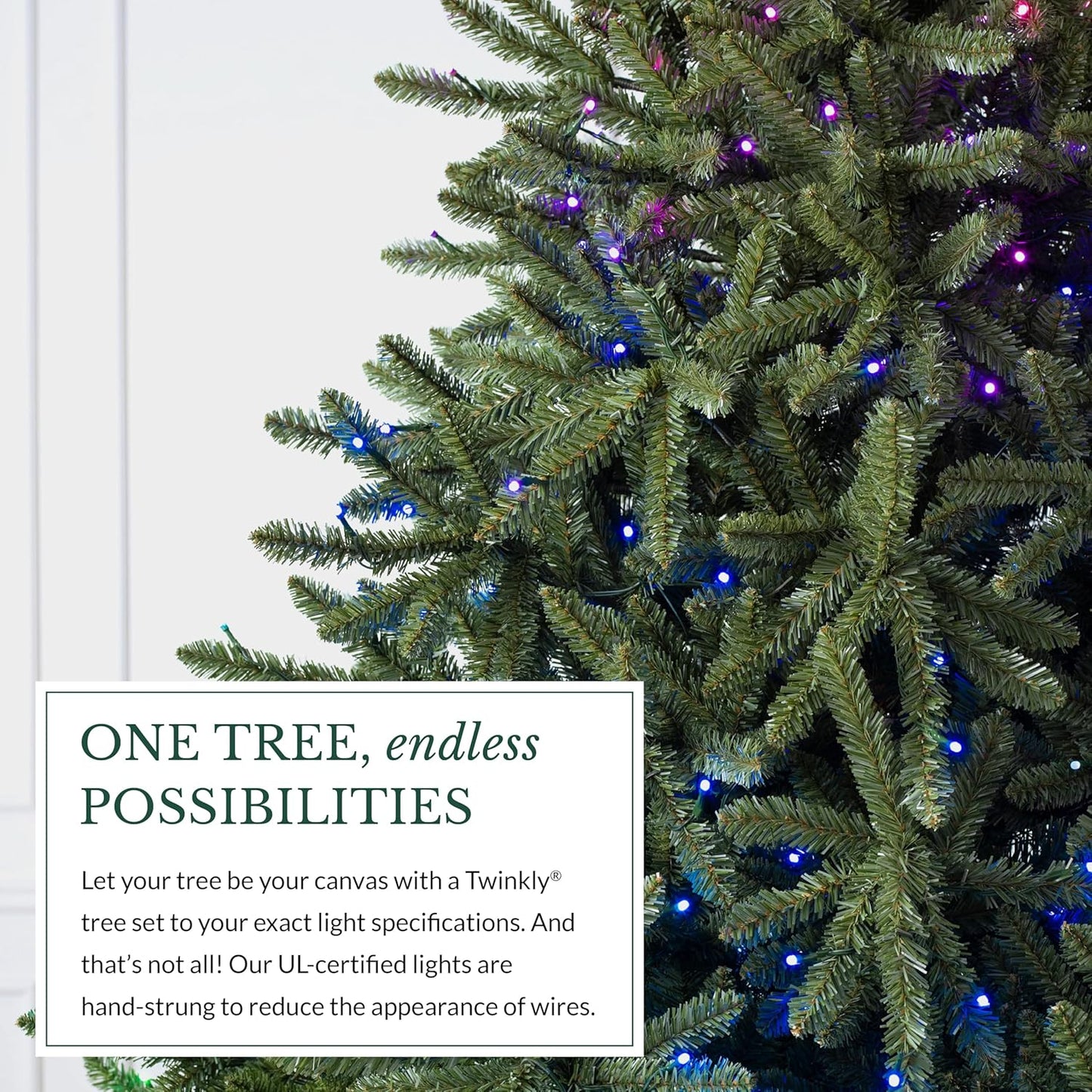 Balsam Hill 9.5ft Pre-Lit Classic Blue Spruce - Artificial Christmas Tree with 5,248+ Tips, Twinkly LED Smart Lights, Easy Plug System & Premium Stand for Indoor Holiday Decorating