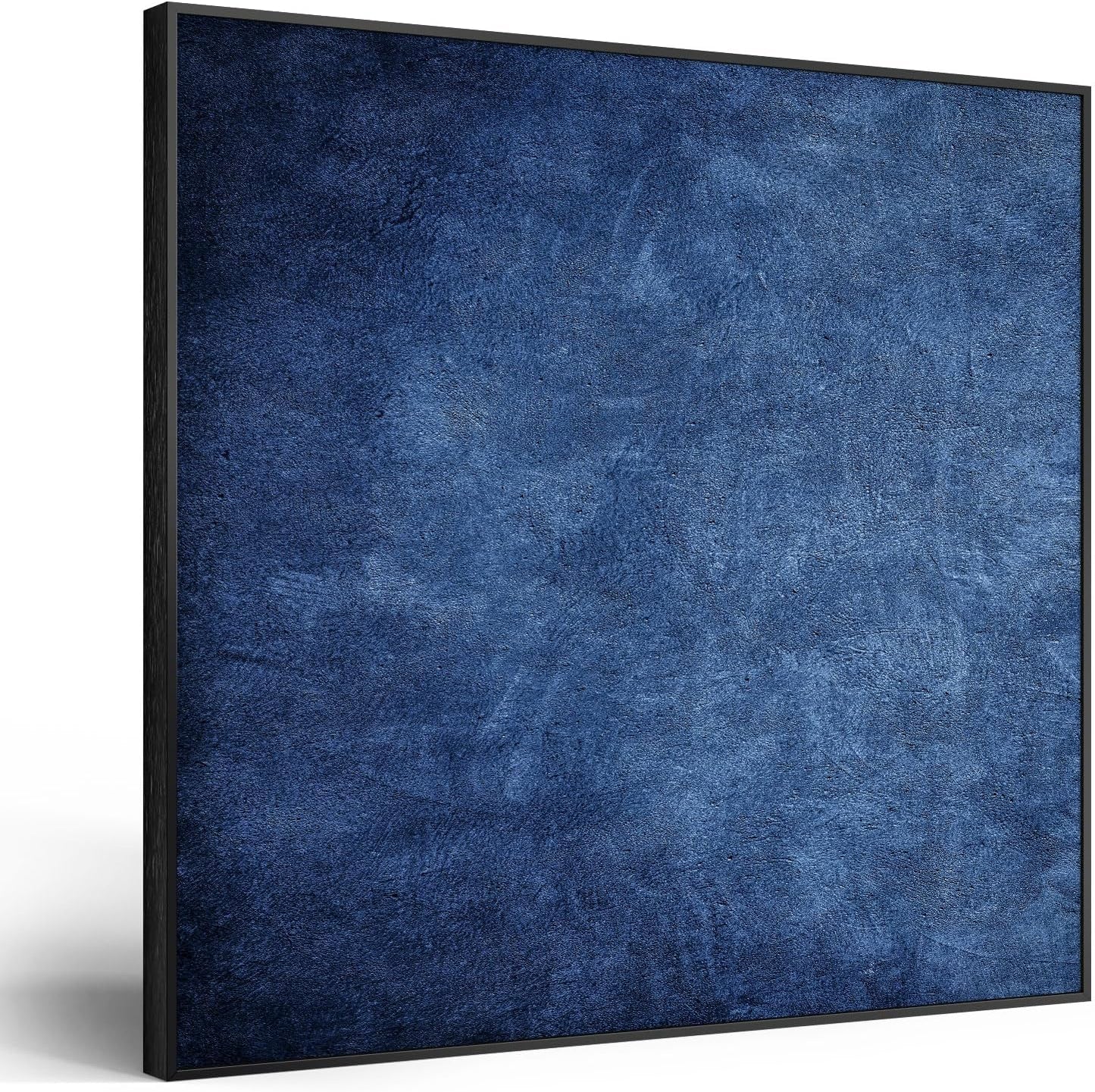 Large Framed Navy Blue Modern Abstract Wall Art for Living Room, Canvas Paintings Artwork for Walls, Minimalist Blue Art Prints Pictures for Hallway, Bedroom, Office Wall Decor -30x30 Inch