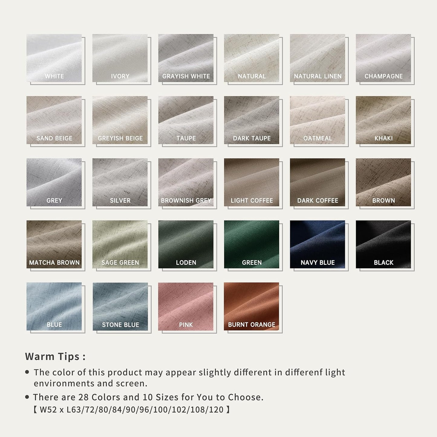 BOODII Matcha Brown Linen Blackout Curtains for Bedroom 84 Inch Length 2 Panels Set Room Darkening Curtains Black Out Curtain Neutral Thermal Insulated Living Room Winter Window Drapes Back Tab 52x84