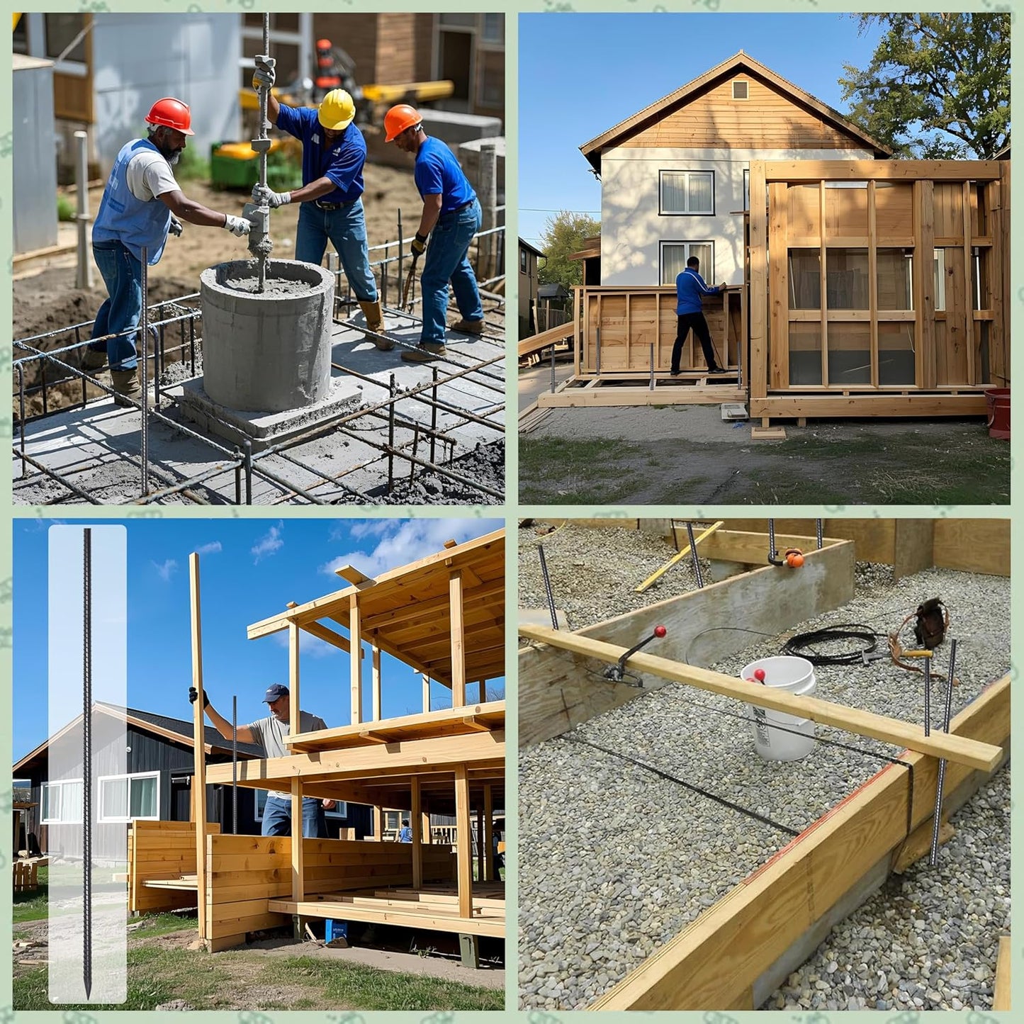 VVOKGO Rebar Stakes 24 Inch Ground Straight Concrete Form Stakes Heavy Duty (8pcs), 3/8" Diameter Metal Steel Spikes Anchors with Chisel Point End for Plant Support, Garden Border,Landscape Edging