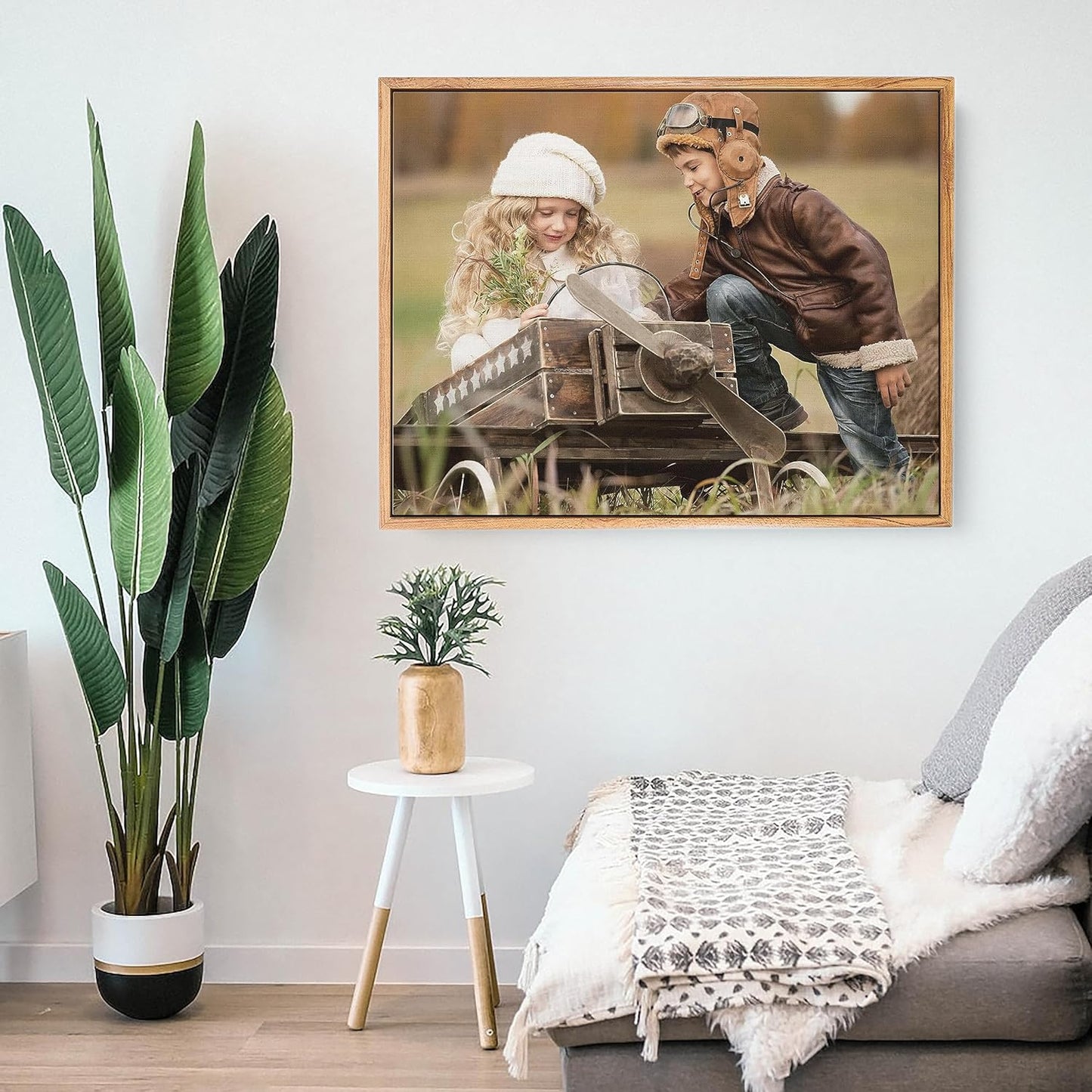 Personalized Custom Canvas Prints: Photo On Canvas (Light Brown, 24X32) Transform Your Photos into Stunning Framed Wall Art Digitally Printed Photo To Canvas Ideal for Home Decor, Gifts Keepsakes.