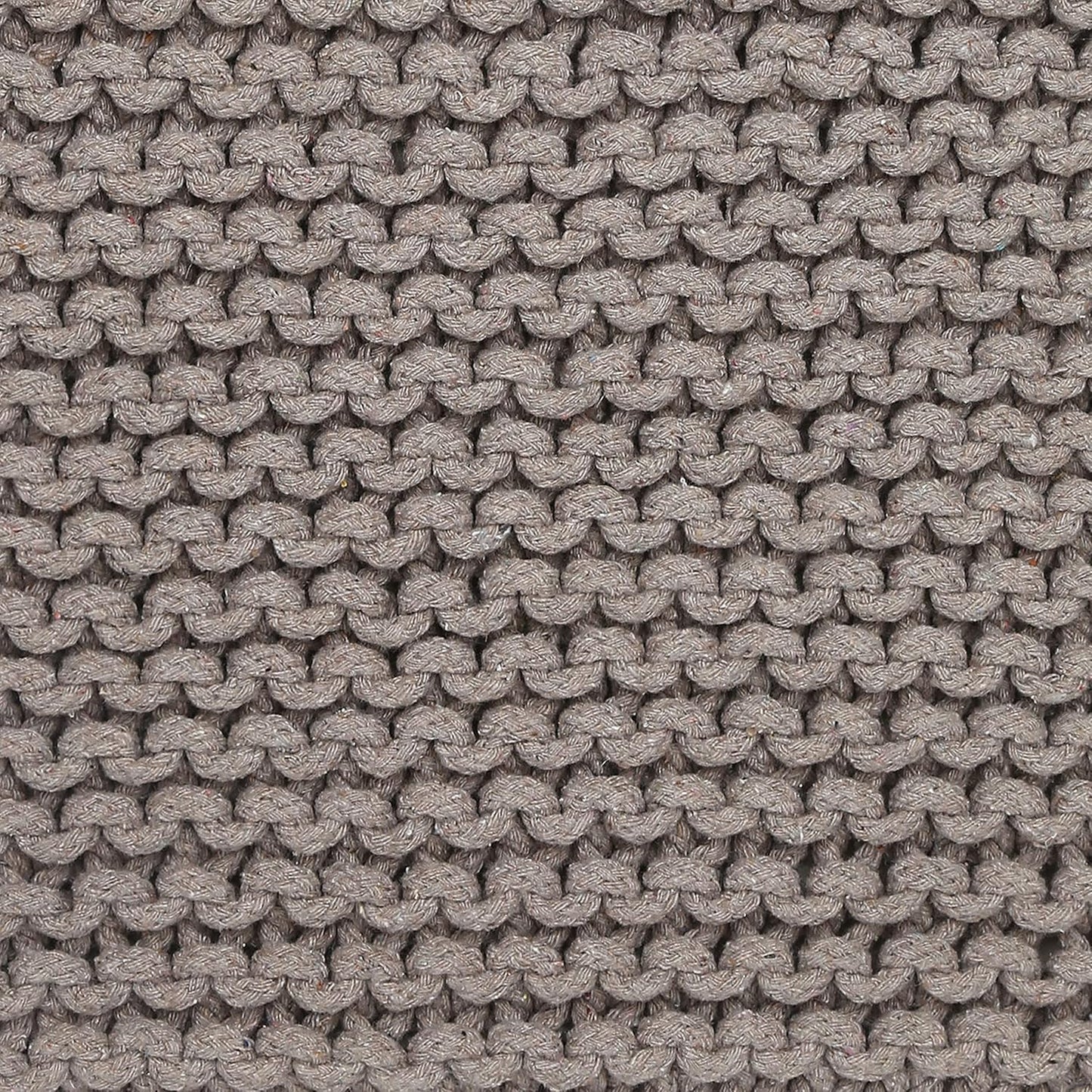 REDEARTH Cube Hand Knitted Pouf - Foot Stool Ottoman - Cord Boho Pouffe - Poof Accent Stuffed Table or Footrest for Living Room - Nursery - Bedroom - Patio - 100% Cotton (16" x 16" x 16") - Taupe