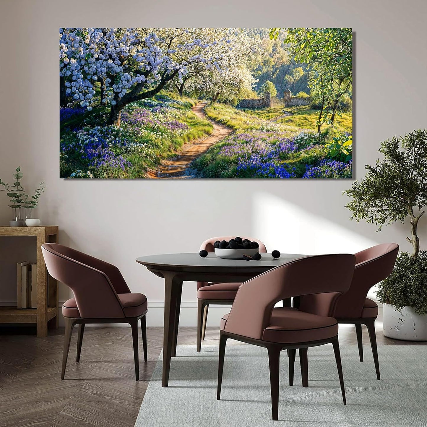 Canvas Wall Art Decor Large Modern Green Wall Art for Living Room Flower Tree Wall Art Prints Nature Art Work for Wall Decor Landscape Artwork for Walls Kitchen Bedroom Office Decor 24" X 48"