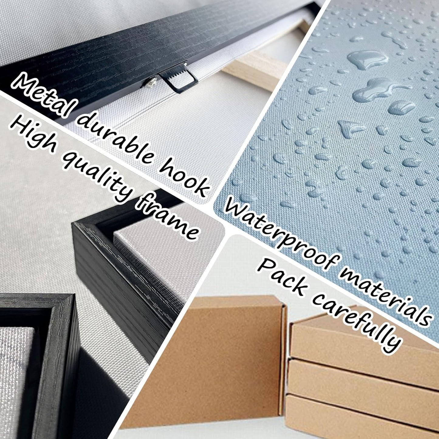 XLSJERST Large Wall Art for Living Room - Black and Gray Canvas Picture Framed Artwork for wall Modern Abstract Minimalist Paintings Oversize Wall Decor