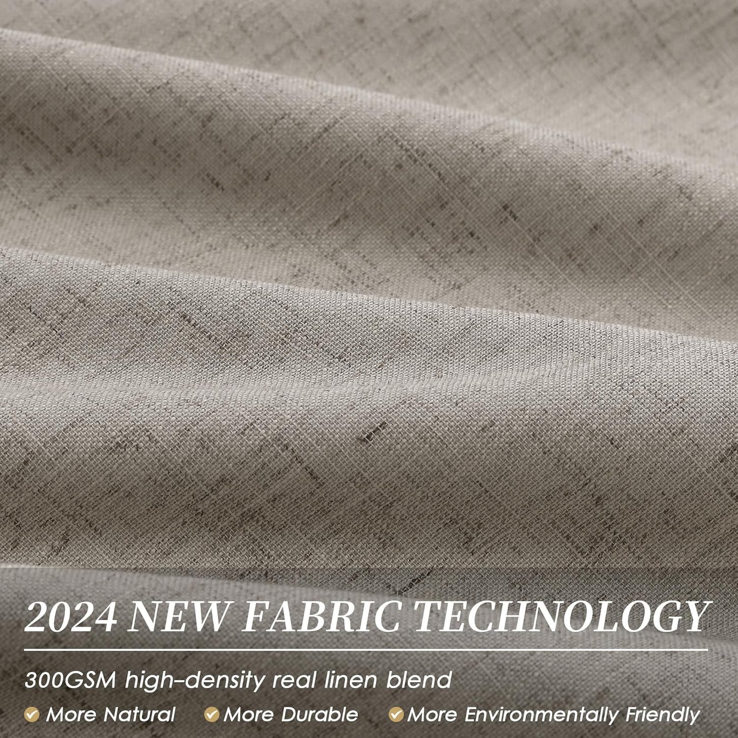 BOODII 63 Inch Blackout Curtains Linen Black Out Curtains for Bedroom 2 Panels Set Neutral Room Darkening Curtain Dark Taupe Thermal Insulated Curtain for Nursery Window Drapes Back Tab 52x63