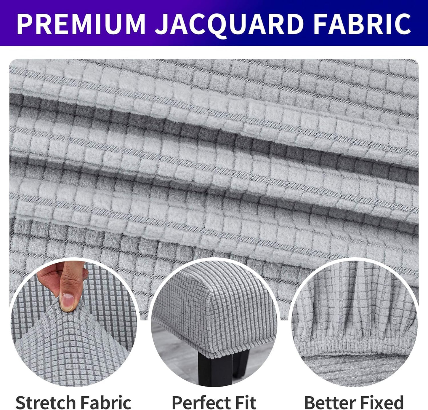 Howhic Stretch Chair Covers for Dining Room Set of 2, Removable Washable Dining Room Chair Covers, Dining Chair Slipcovers Seat Protector, Great Home Decor and Banquet Upholstery (Sliver, 4 Pack)