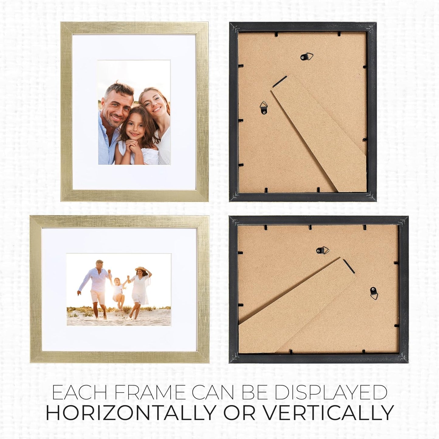 Sheffield Home 4 Piece Gallery Wall Frame Set, 8x10 Inch, Gold