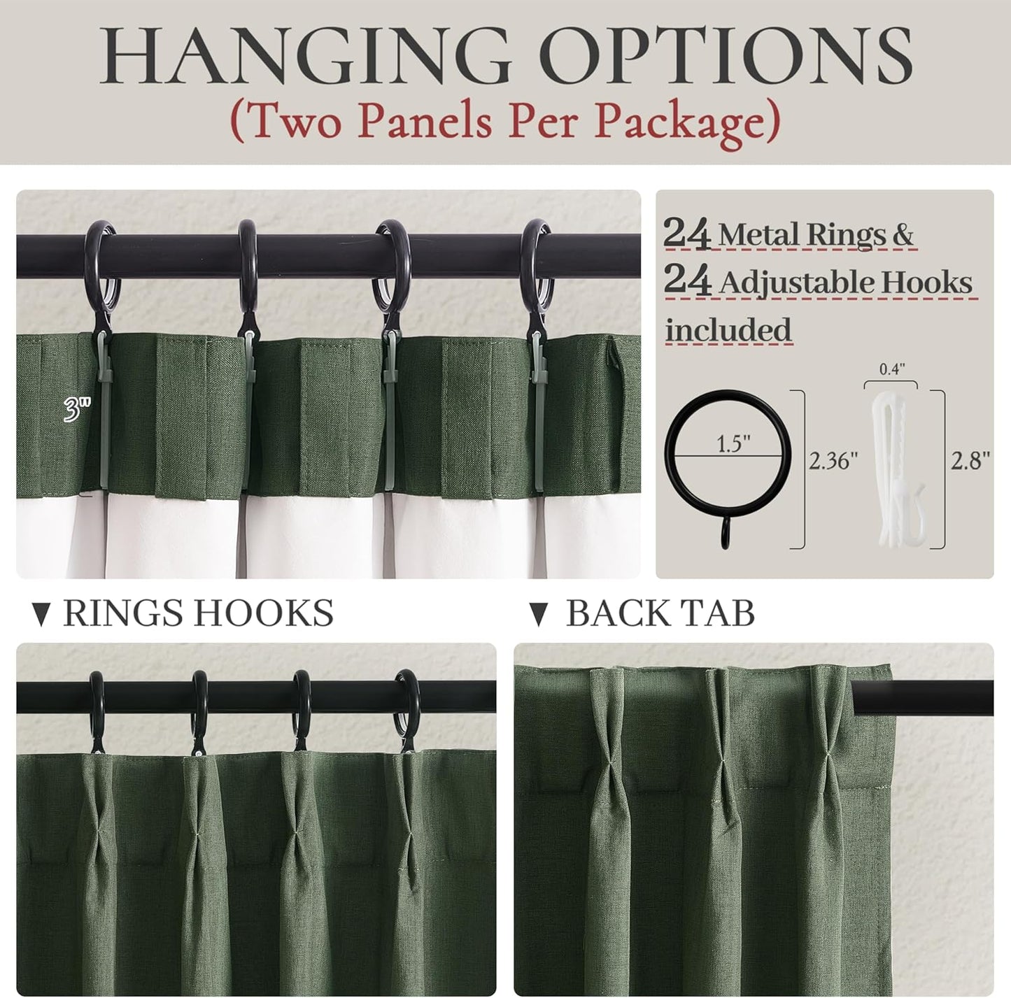 Curtains 70 Inch Length Extra Wide Pinch Pleated Black Out 84 Inch Long for Living Room, Olive Green Linen Thick Sliding Glass Door Heavy Duty Insulated Large Window Drapes (70"Wx84"Lx 2Panels Loden)