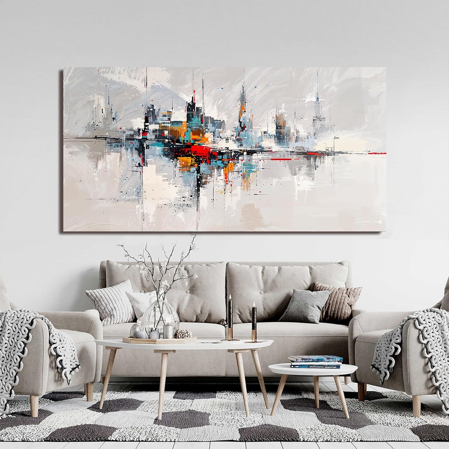 Abstract Wall Art Decor Wall Art Pictures for Living Room Abstract Canvas Art Wall Decor Modern Colorful Wall Art Prints Contemporary Large Wall Art Decorations Bedroom Office Decor 29" X 58"