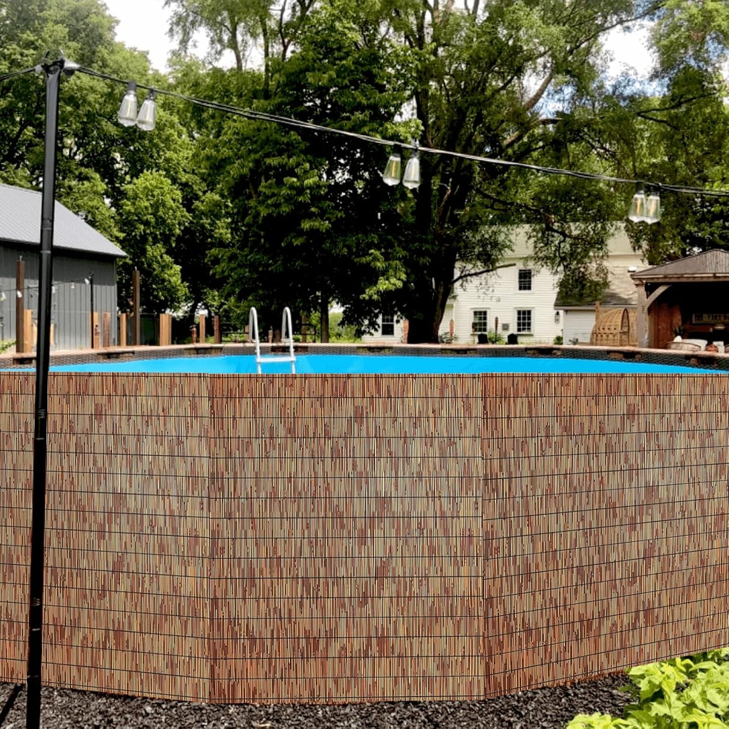 Bamboo Reed Fencing, Light Russet Bamboo Fence Rolls 4 Feet High, Decorative Reed Screen Privacy Curtains for Patio Balcony Garden Backyard Outdoor, 4 x 16 FT (2 Pcs)