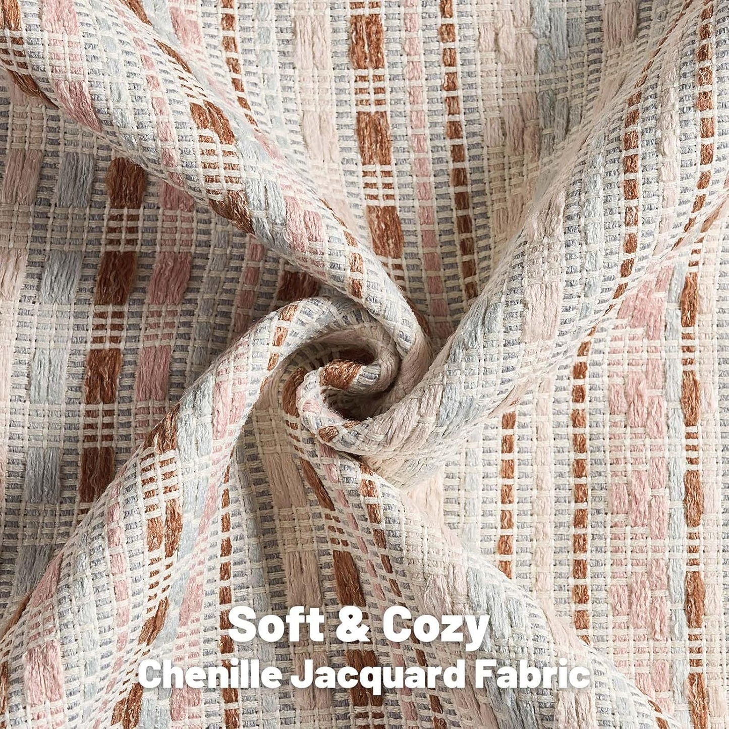 FUTEI Pink Blue Decorative Throw Pillow Covers 12x20 Inch Set of 2,Soft Cozy Chenille Jacquard Textured Pillow Case,Boho Home Decor for Couch Bed Living Room