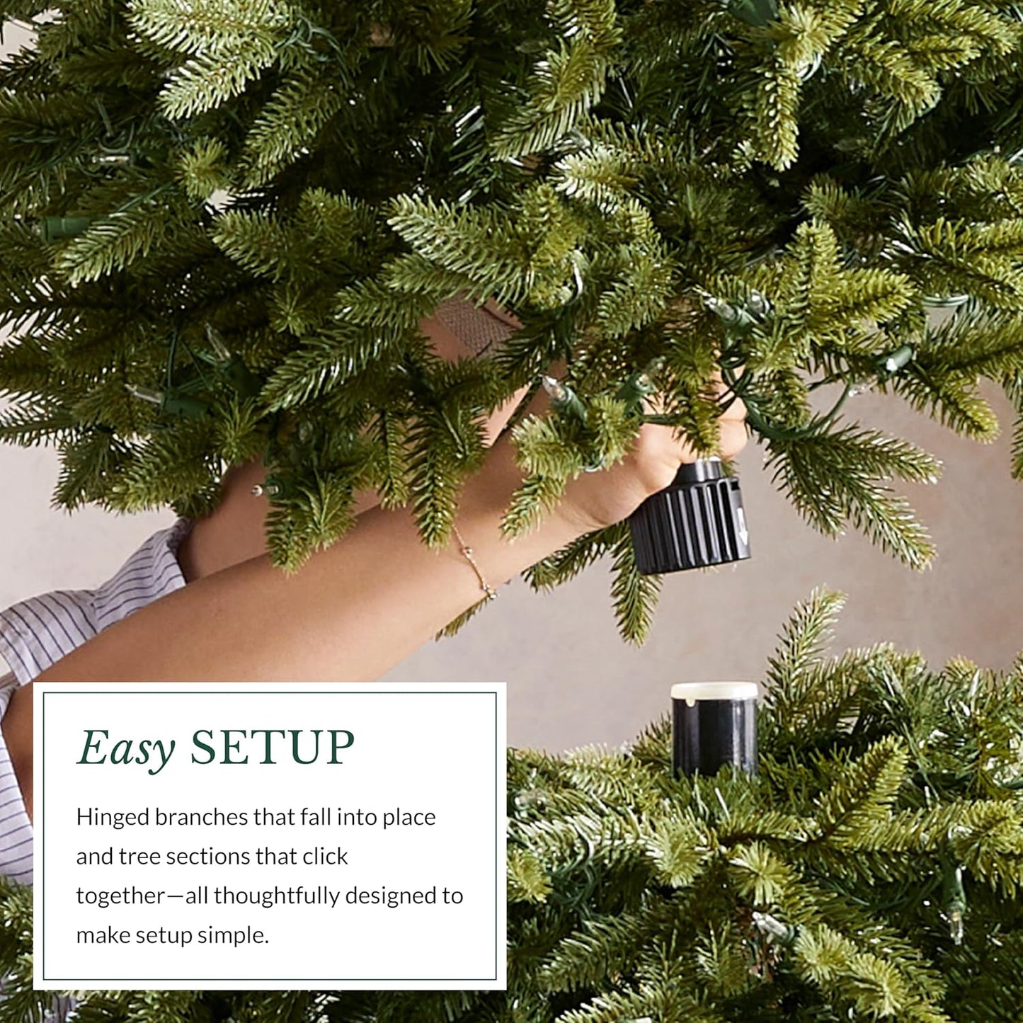 Balsam Hill 6.5ft Unlit Classic Blue Spruce - Artificial Christmas Tree with 2,144+ Tips, Premium Stand, Storage Bag & Easy Assembly for Indoor Holiday Decorating