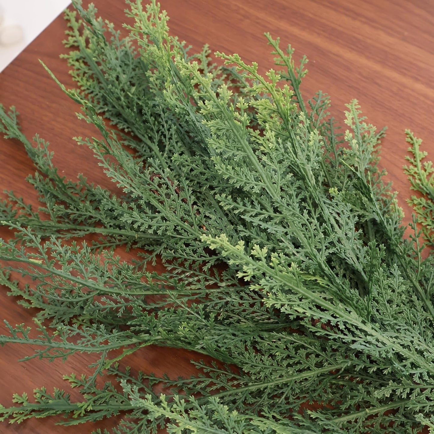 9FT Christmas Cedar Garland Full Real Touch Artificial Green Faux Cypress Realistic Pine Garland for Mantle Fireplace Table Home Decoraiton