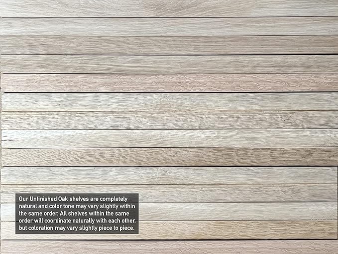 Urban Legacy Unfinished White Oak Deep Floating Shelves | Easy to Install Accent Modern Floating Shelves with Floating Shelf Brackets| Set of 2 (36" x 11" x 2")