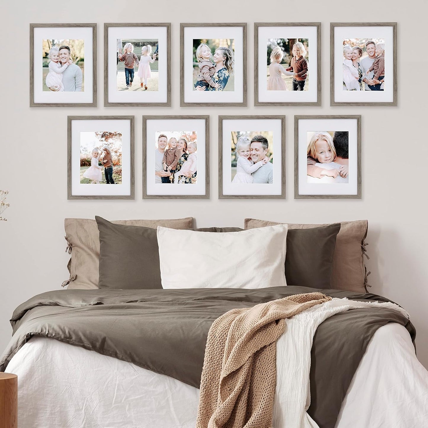 Sheffield Home 9 Piece Gallery Wall Frame Set, 11x14 Inch, Natural