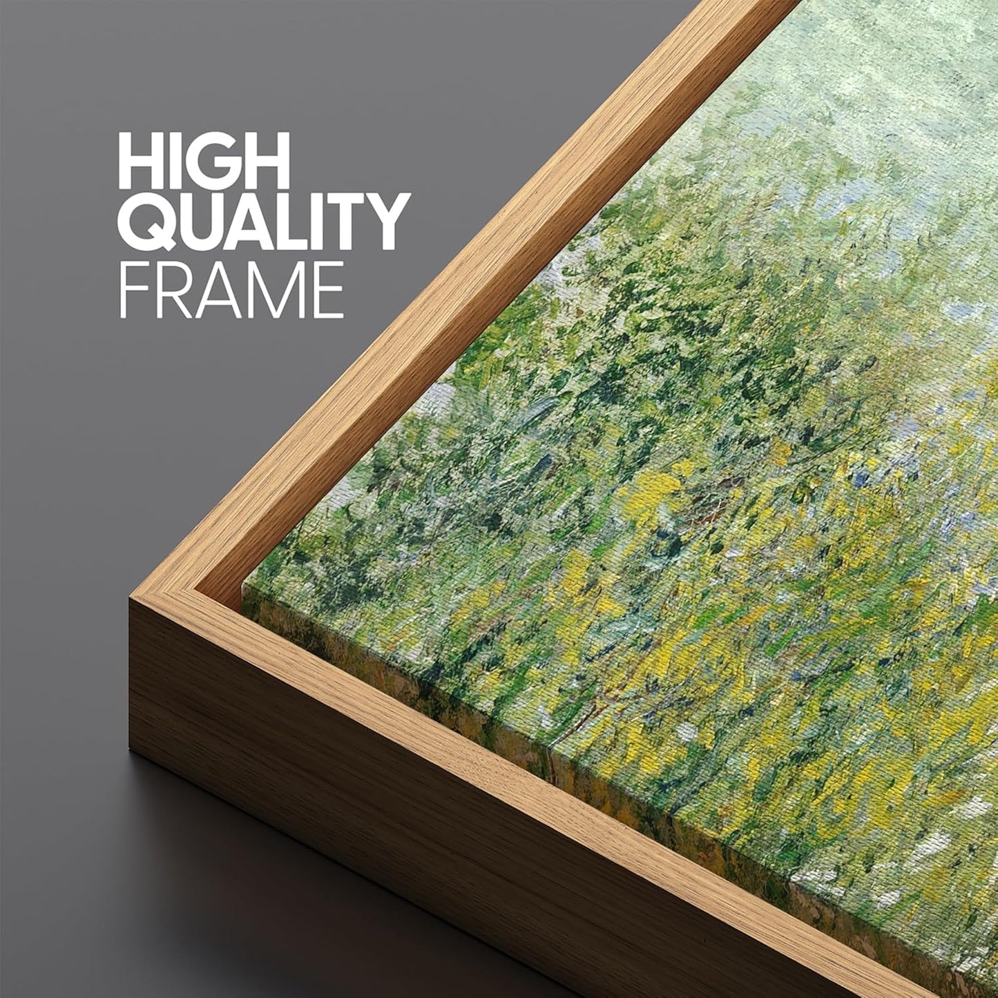 MUDECOR Large Framed Canvas Print Wall Art Lush Summer Garden with Blooming Trees Antique Retro Fine Art Illustrations Decorative Colorful for Bedroom - 60"x20"