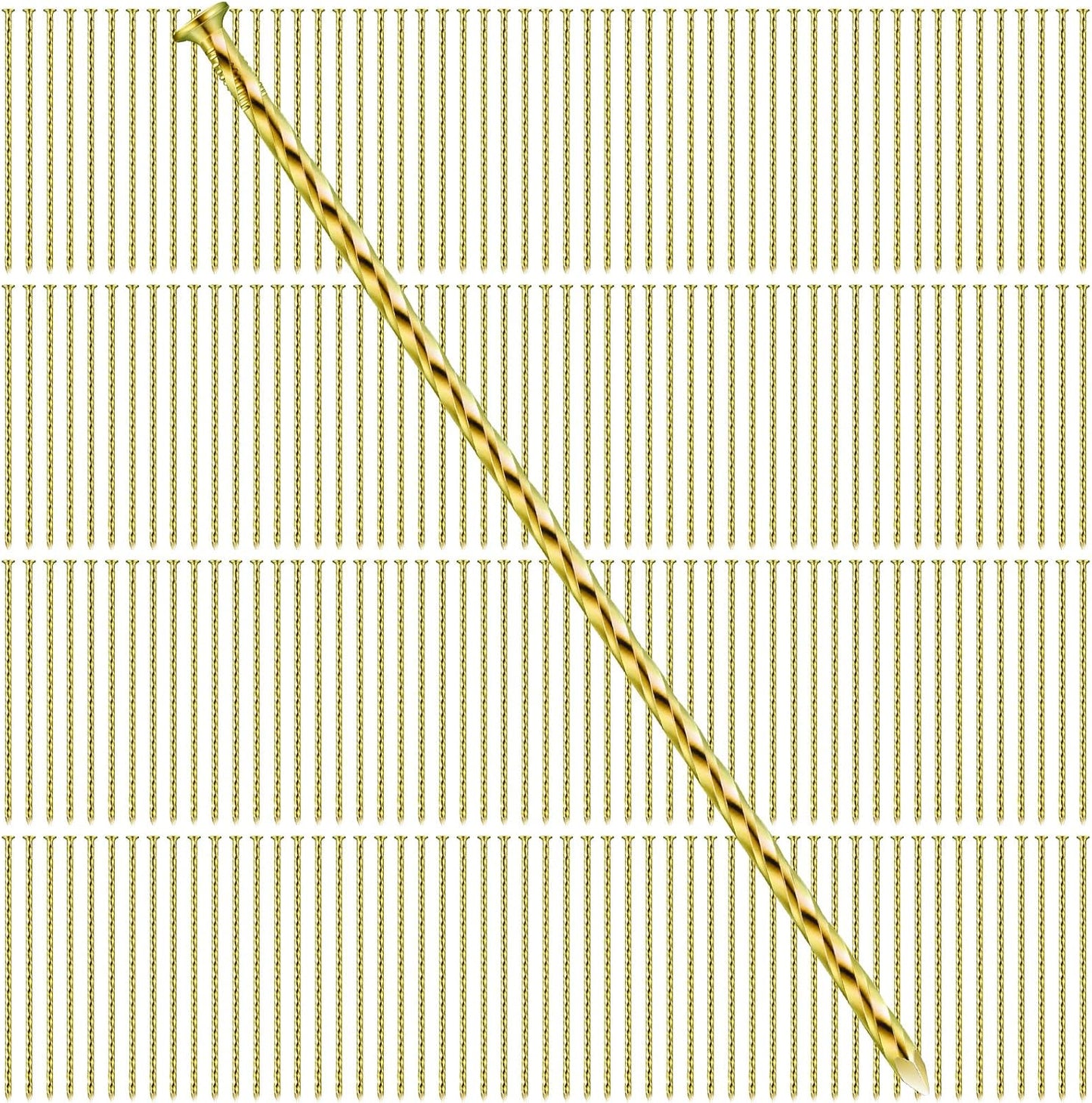 200 Pcs Metal Nails 8 Inch Artificial Spikes Galvanized Spiral Landscape Stakes Edging Spikes Garden Stakes for Fake Landscaping Grass Ground Lawn(Gold)