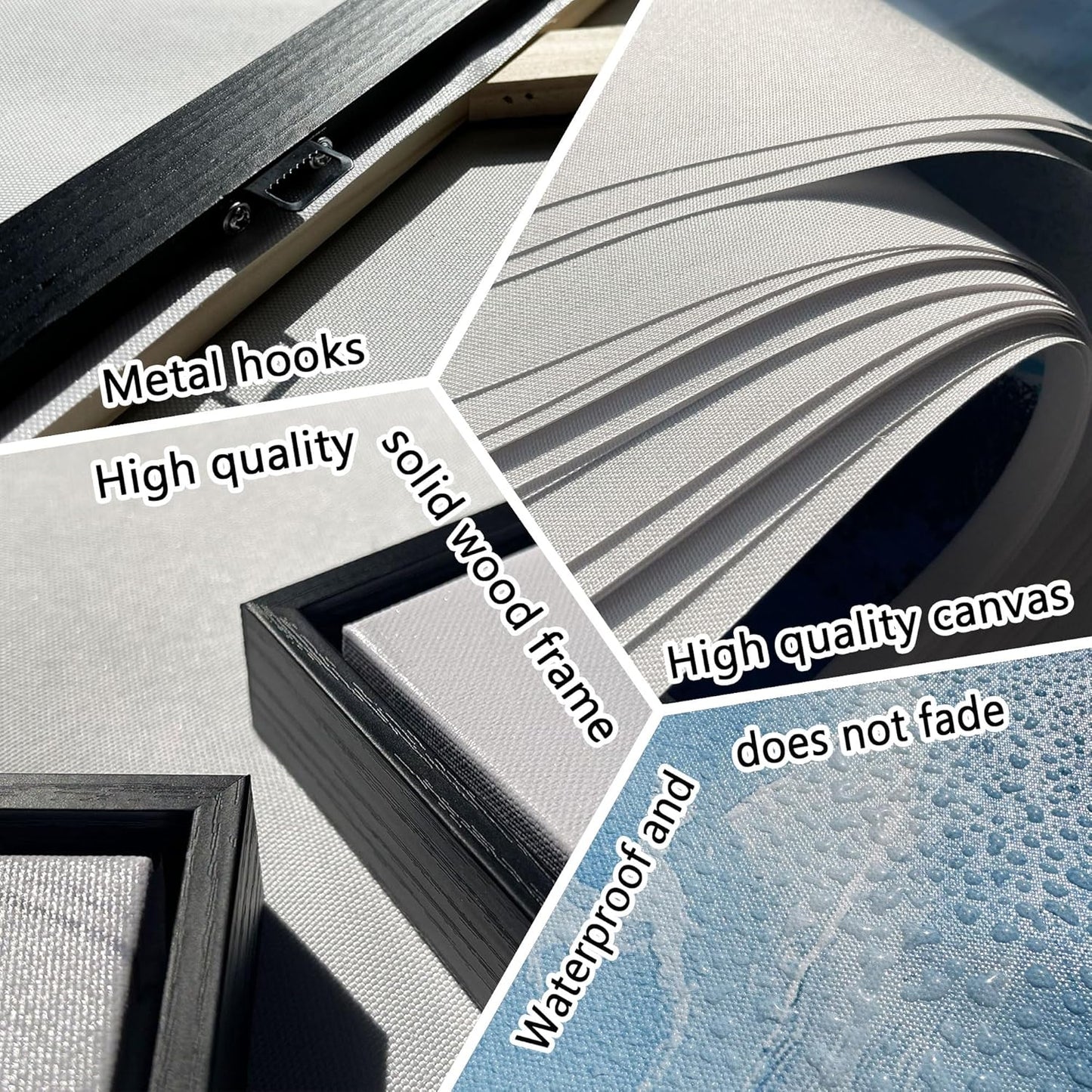 yiijeah Extra Large Canvas Frame Wall Art - Abstract Picture Large Decor for Living Room Blue and White Paintings Big Artwork for Wall Oversized Office Bedroom Home Decor