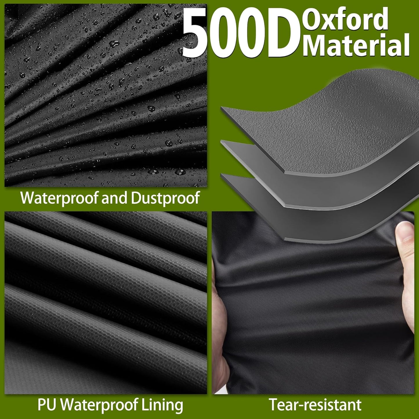 Kingling Grill Cart Cover, Waterproof Outdoor Prep Table Cover 46 Inch Stainless Steel Outdoor Patio Table Covers Rectangular for Metal Prep Cart Protection -46''L x 25''W x 40''H (Black)