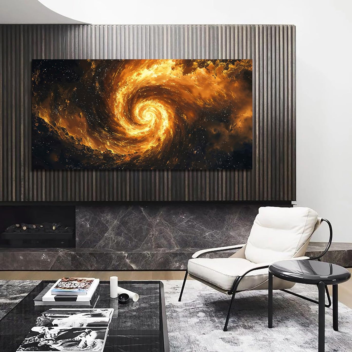 Canvas Wall Art Decor Galaxy Vortex Modern Abstract Aesthetic Wall Art Canvas Prints Black And Gold Large Modern Abstract Art Wall Decor For Living Room Bedroom Office Wall Hanging Decor 24" X 48"