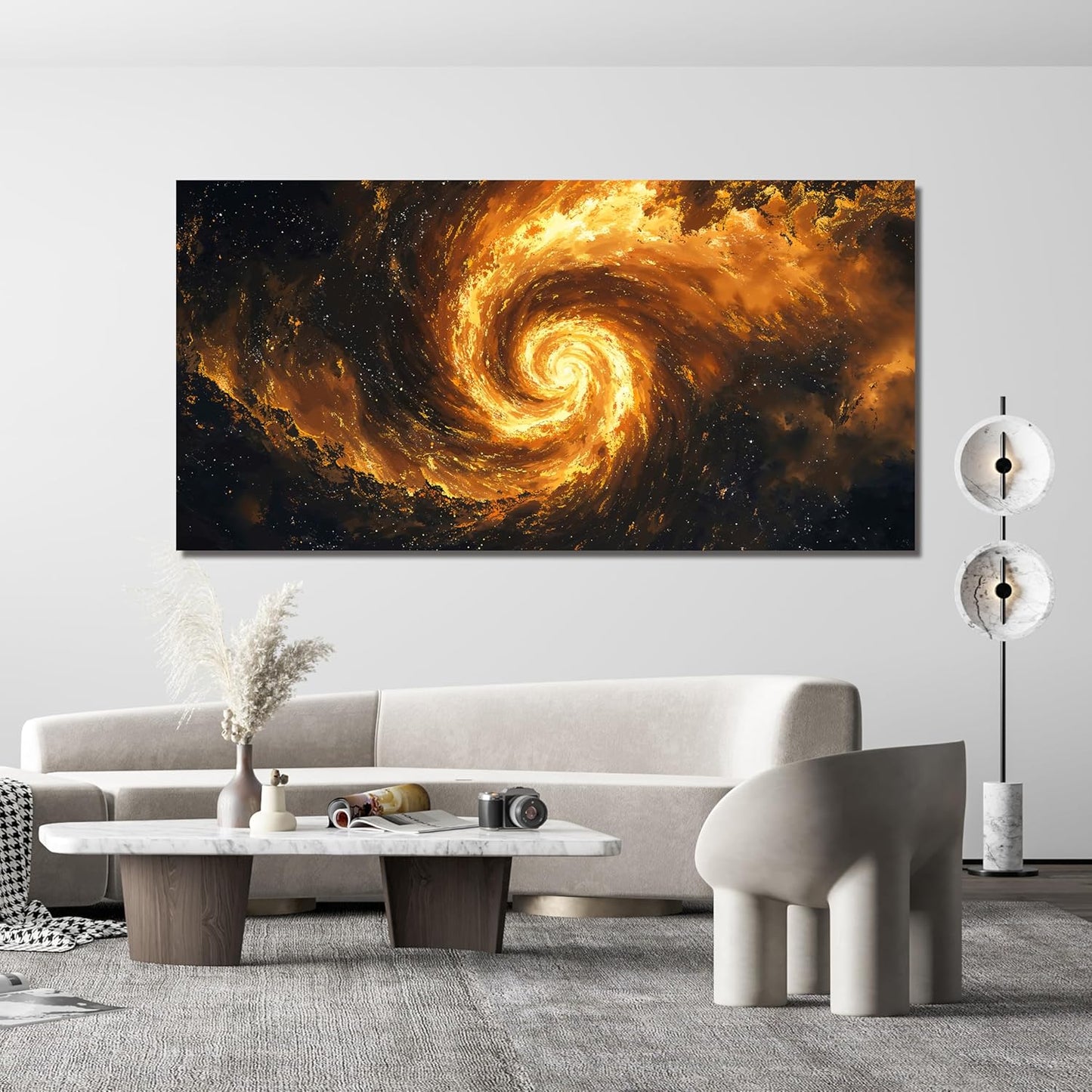 Canvas Wall Art Decor Galaxy Vortex Modern Abstract Aesthetic Wall Art Canvas Prints Black And Gold Large Modern Abstract Art Wall Decor For Living Room Bedroom Office Wall Hanging Decor 24" X 48"