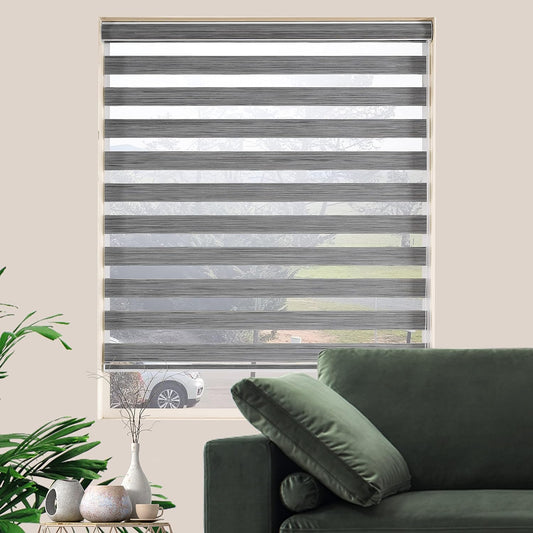 Zebra Blinds Window Blind Zebra Shade Blinds for Windows Roller Sheer Shades Privacy Light Filtering Shades for Home Kitchen Bathroom (Width 58'' X Height 72'' Grey)