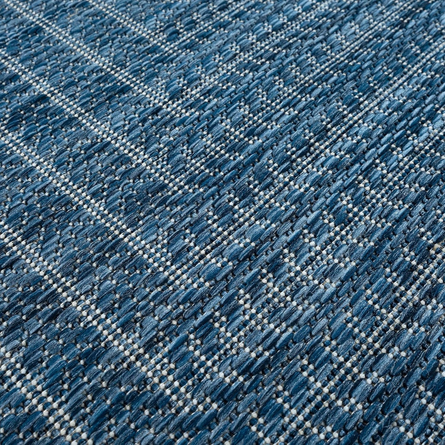 Adiva Rugs Outdoor Indoor Area Rug, Weather Resistant, Easy to Clean, Stain Resistant Floor Mat for Dining Room, Backyard, Deck, Patio (Azure Denim Blue, 6' X 9')