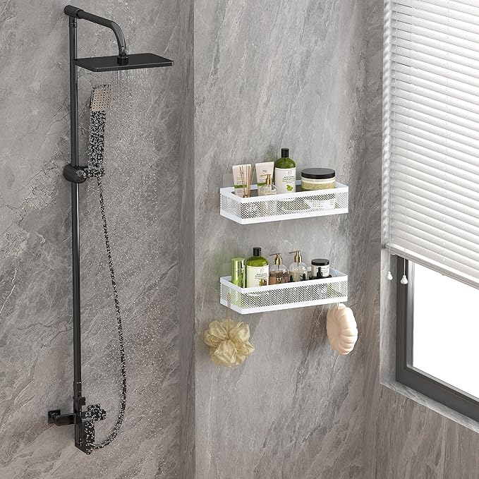 PUSDON Metal Wall Hanging Basket 2 Packs DIY Suitable for Multiple Scenes - Middle White Netting Set