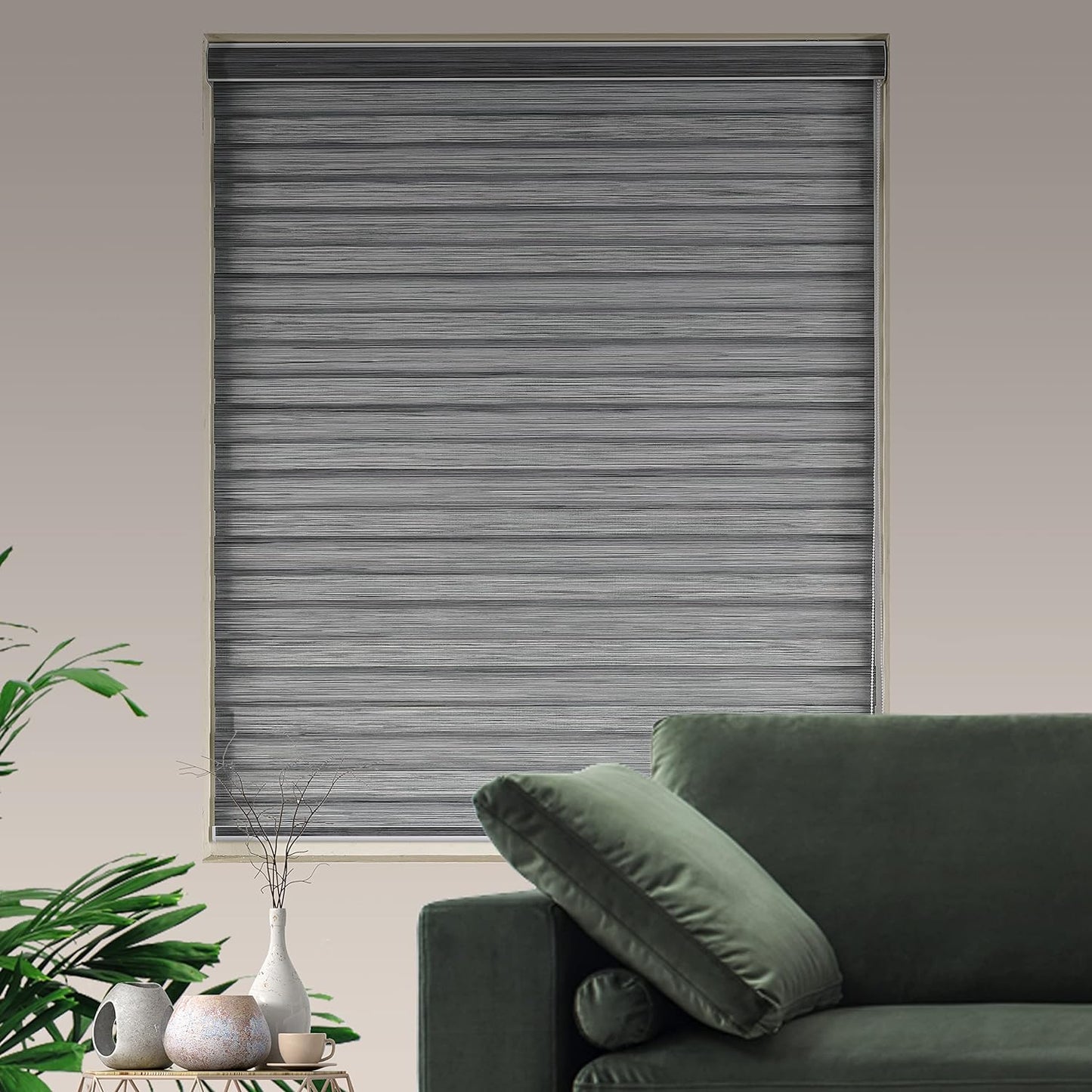 Zebra Blinds Window Blind Zebra Shade Blinds for Windows Roller Sheer Shades Privacy Light Filtering Shades for Home Kitchen Bathroom (Width 73'' X Height 72'' Grey)