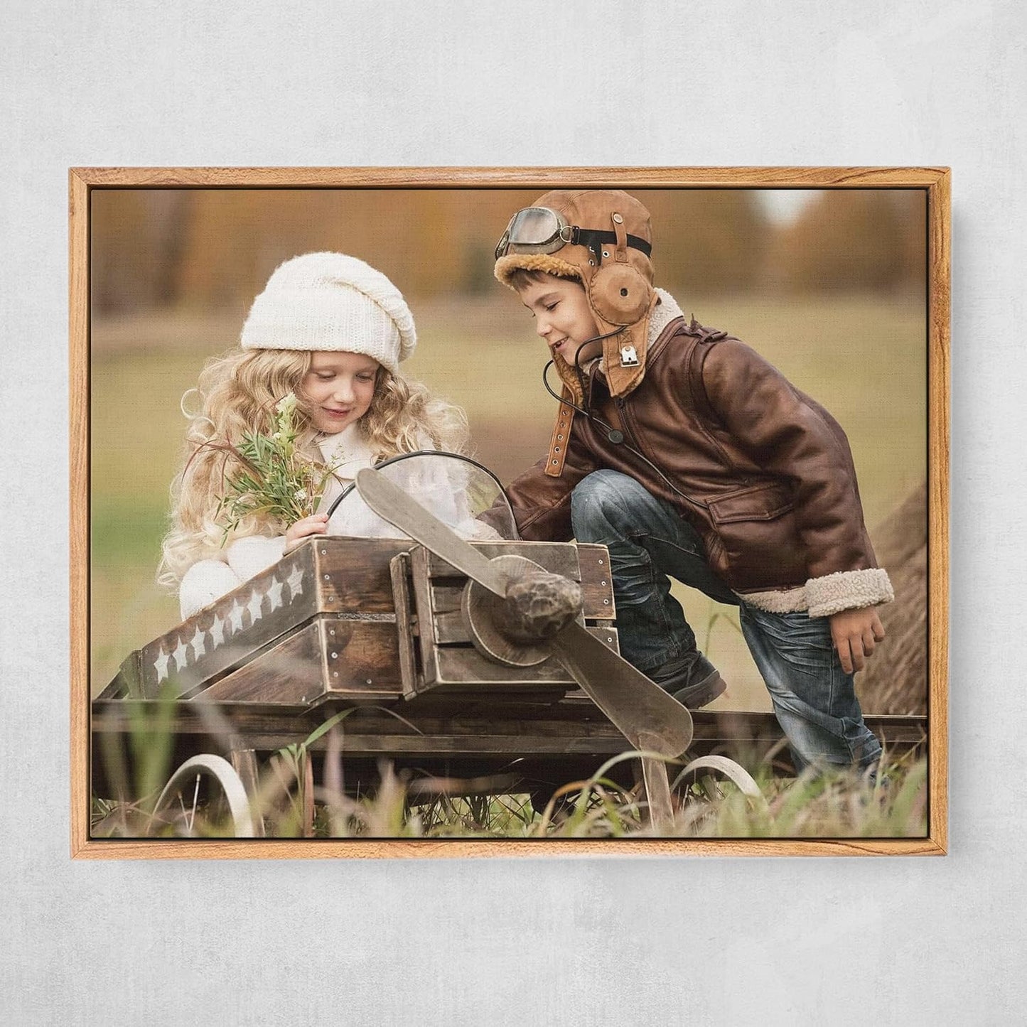 Personalized Custom Canvas Prints: Photo On Canvas (Light Brown, 8x8) Transform Your Photos into Stunning Framed Wall Art Digitally Printed Photo To Canvas Ideal for Home Decor, Gifts Keepsakes.
