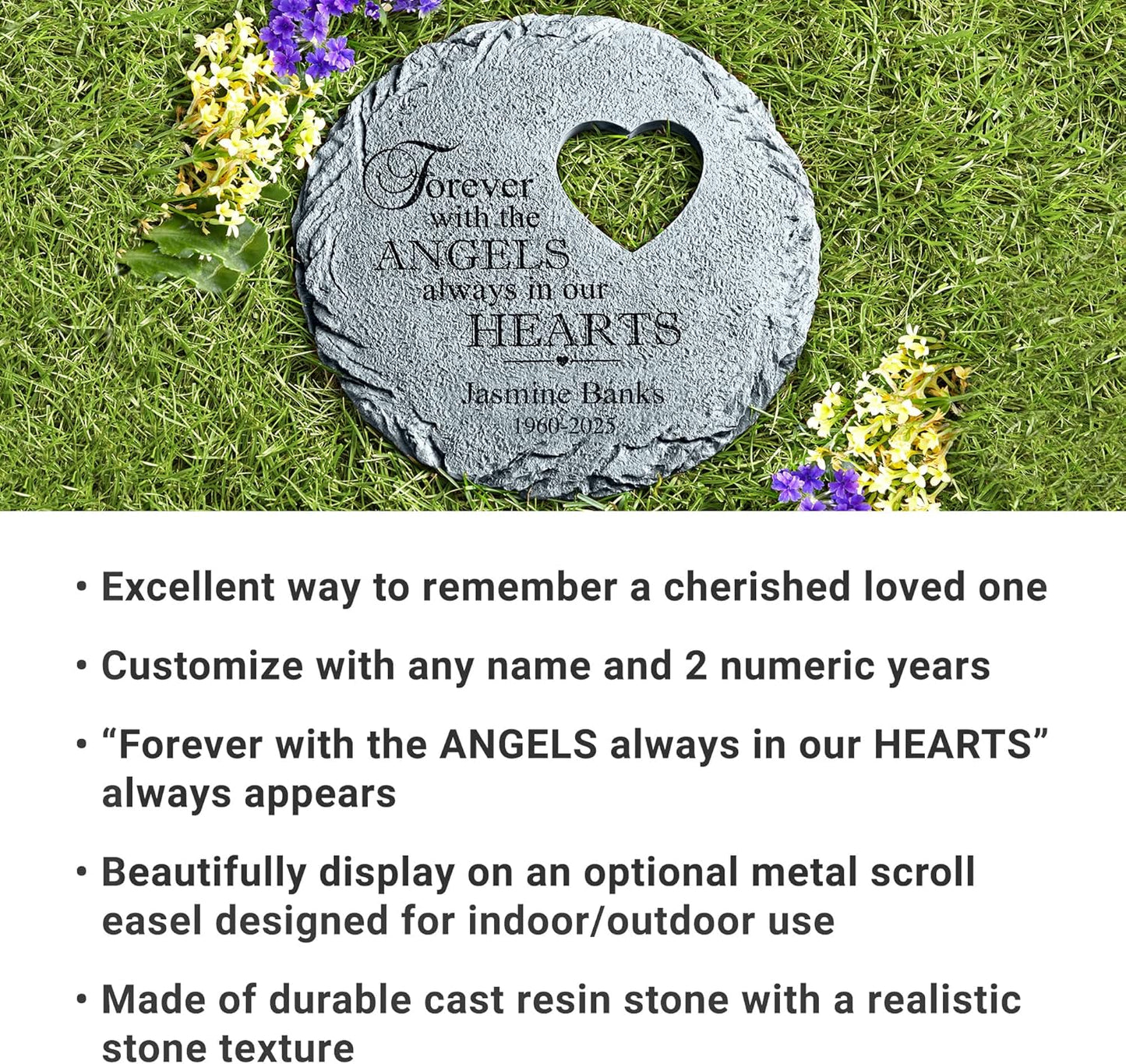 Let's Make Memories Personalized Always in Our Hearts Memorial Garden Stone - Sympathy Marker