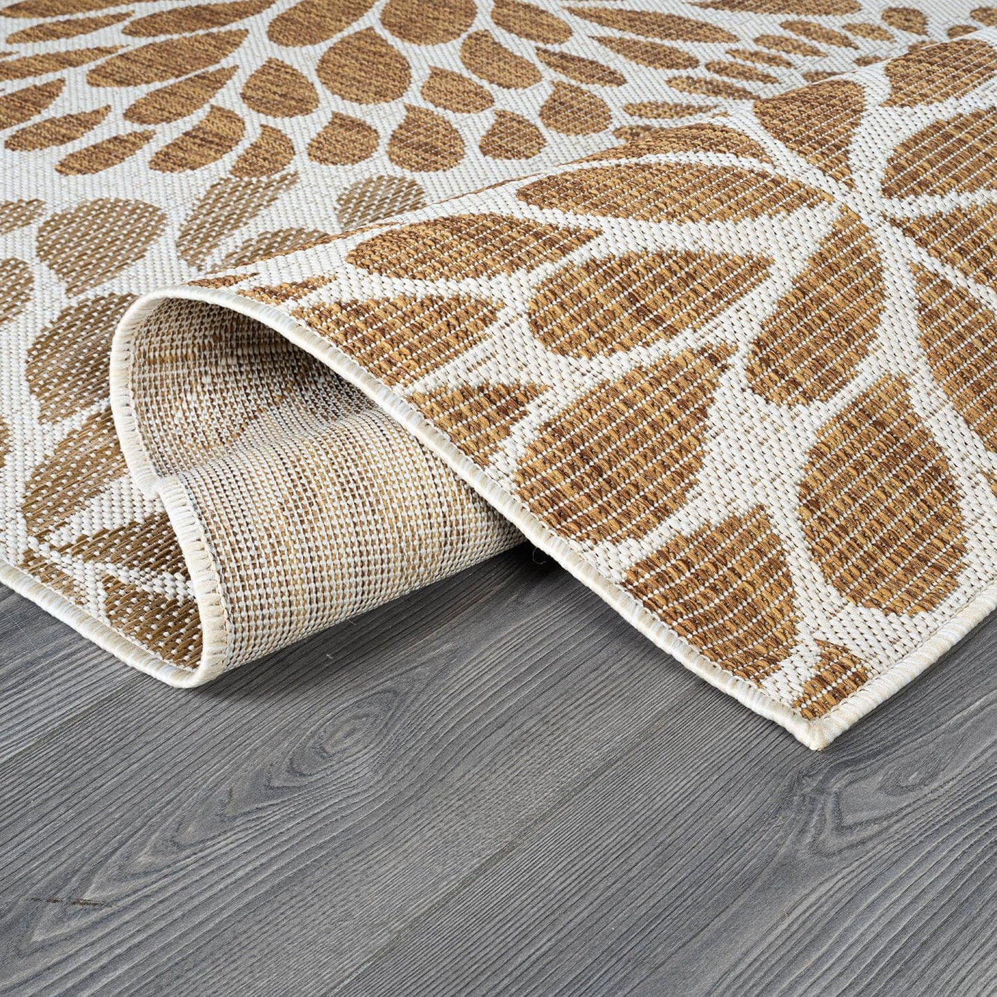 Beverly Rug Outdoor Rug 10x14 Modern Exotic Tropical Leaf Area Rugs for Indoor and Outdoor Patio Deck Porch Garden Water Resistant Washable Outside Carpet (10 x 14 Beige)