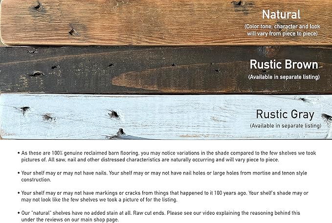 Urban Legacy Deep Floating Shelves | Reclaimed Chunky Wide Plank Barn Wood Shelves with Low Profile Brackets | High Weight Capacity