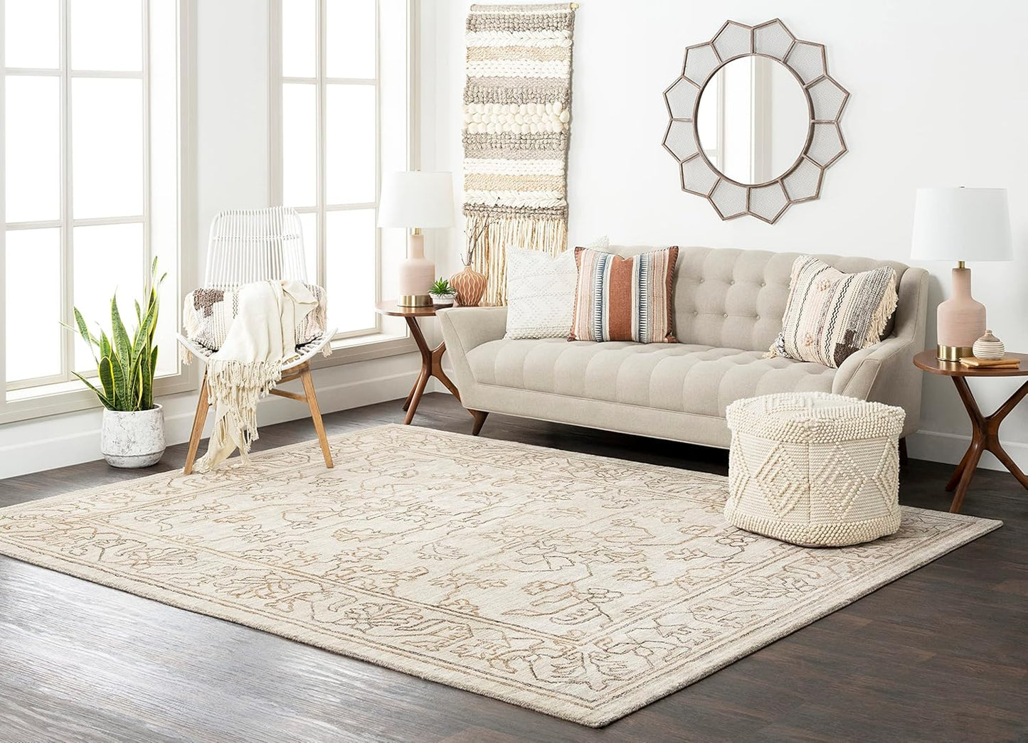 Mark&Day Pouf Ottoman, Prellenkirchen Modern White Cube Pouf Foot Rest for Living Room, Bedroom and Boho Home Decor (18"x18"x18")