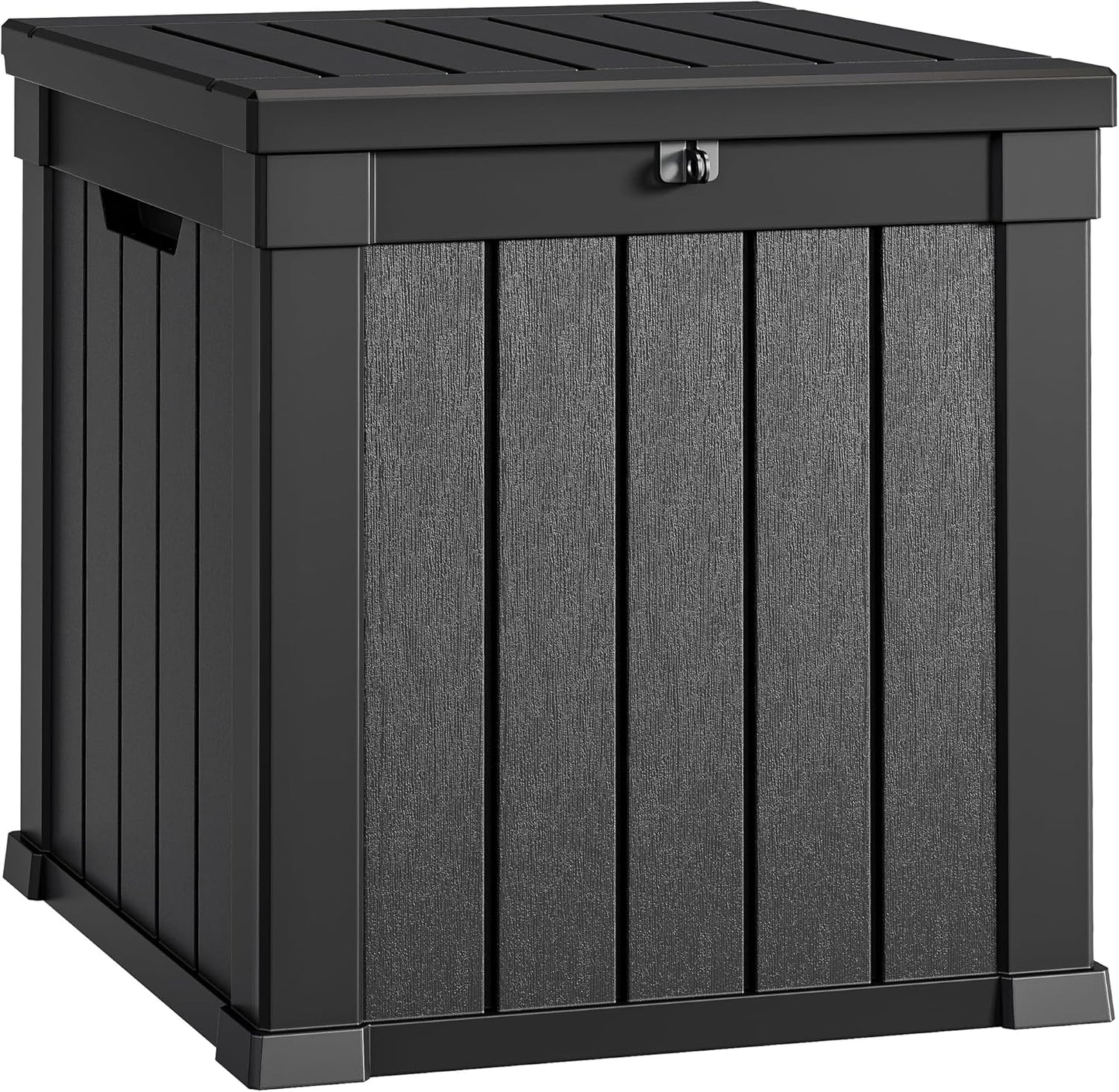 YITAHOME Deck Box, 51 Gallon Weatherproof Outdoor Storage Container for Patio Cushions, Pool Supplies, Garden Tools, Lockable Lid and Side Handles, Black