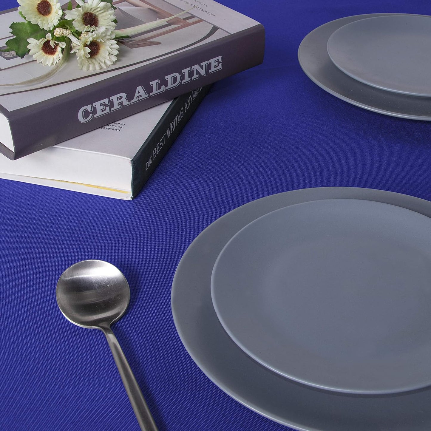 Sancua Rectangle Tablecloth - 90 x 132 Inch - Water Resistant Spill Proof Washable Polyester Table Cloth, Royal Blue